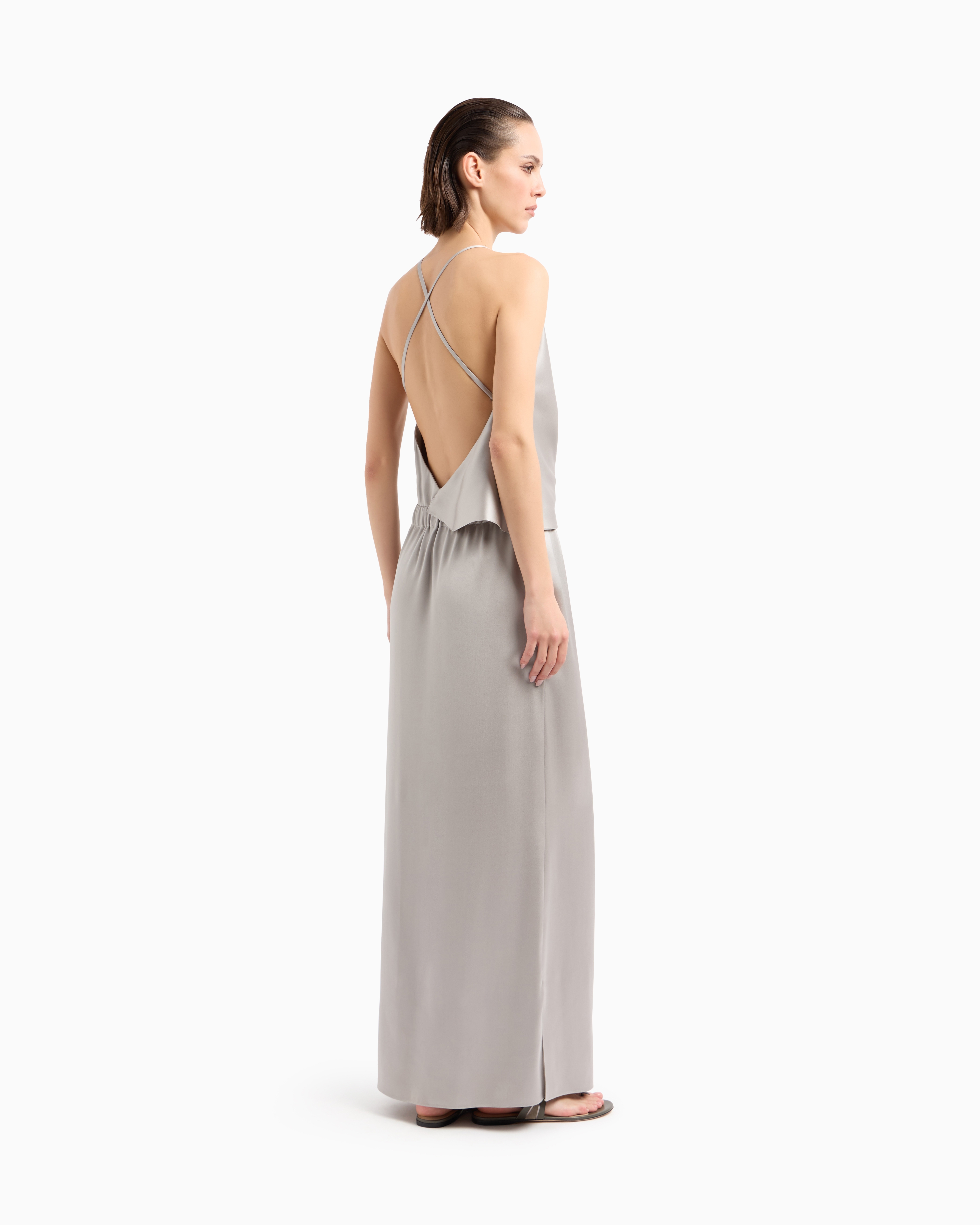 Double-faced silk-satin long dress | Giorgio Armani