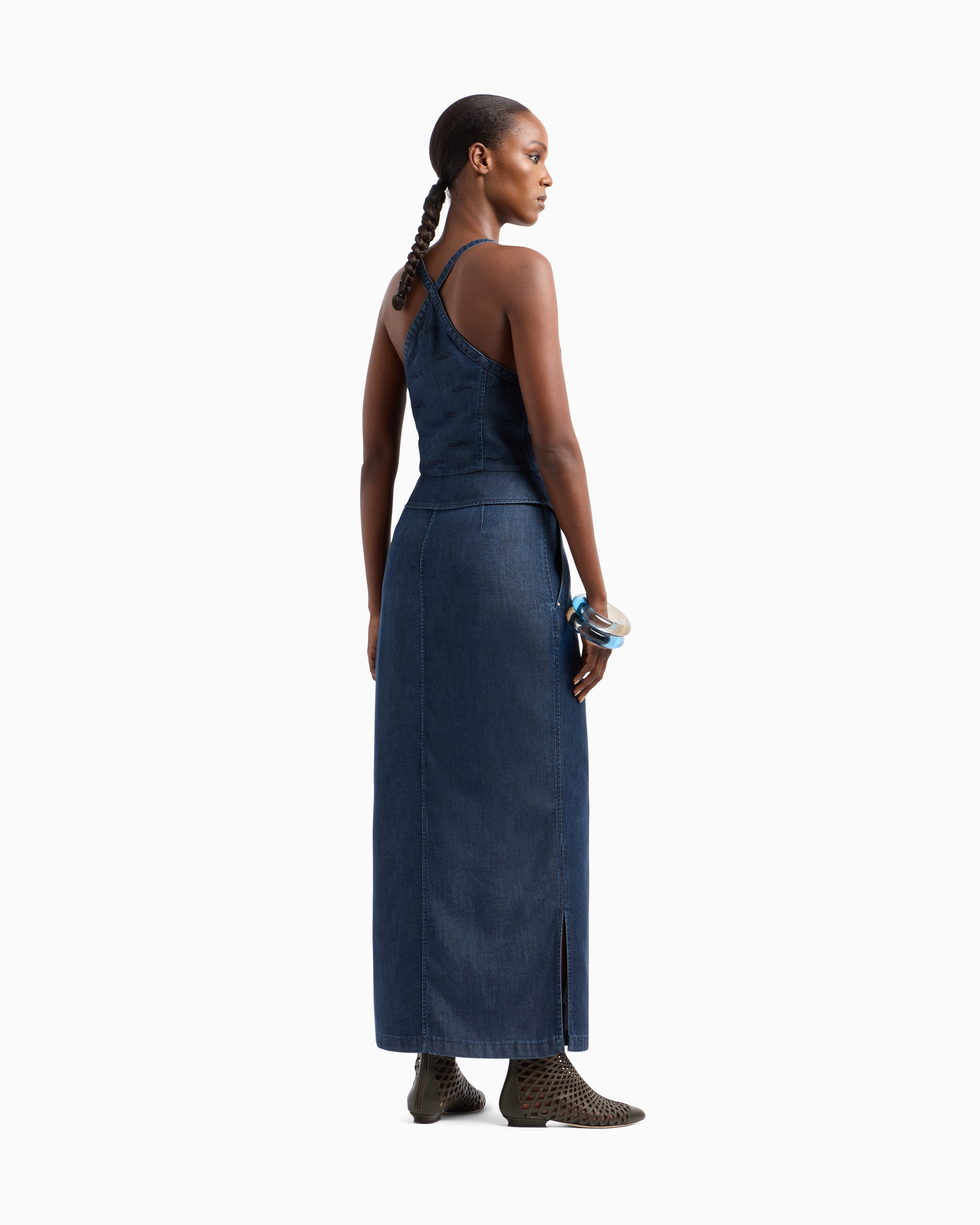 Giorgio Armani Denim Collection Lyocell Long Dress
