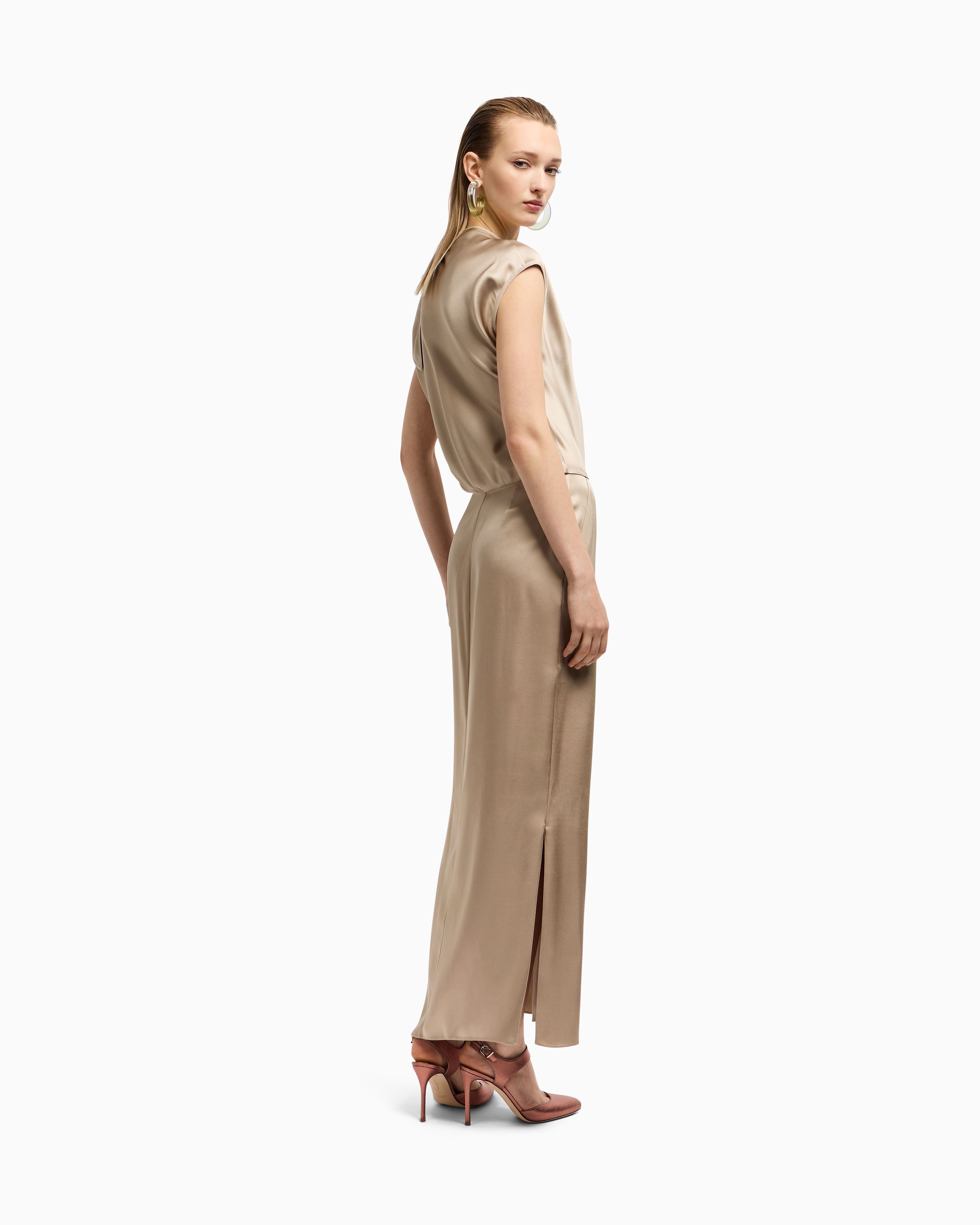 ワンピース GIORGIO ARMANI LONG DRESS IN DOUBLE SILK SATIN Giorgio Armani High-Neck Double Silk Satin Gown - Bergdorf