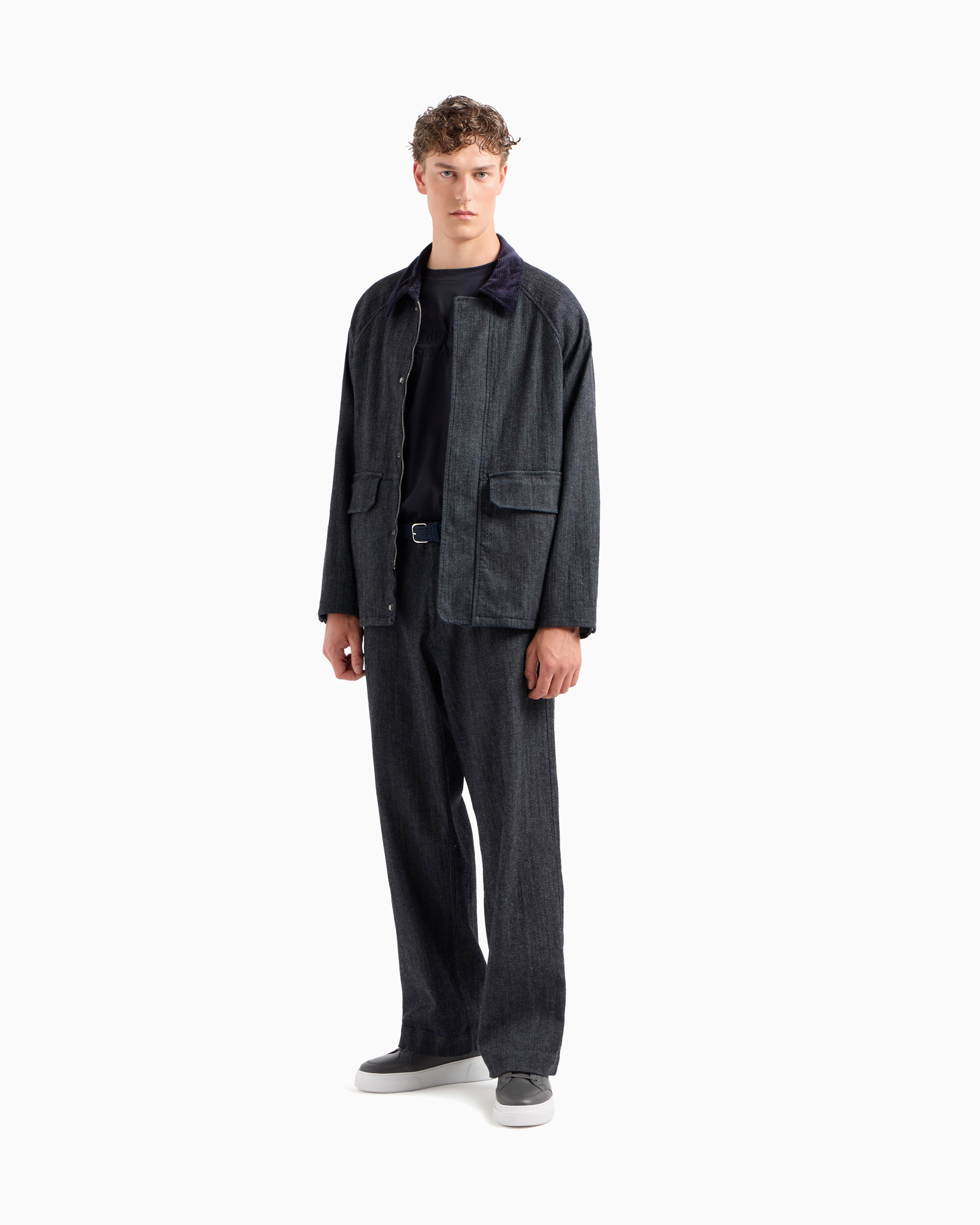 Giorgio Armani Denim Collection Cotton-denim Blouson In Black