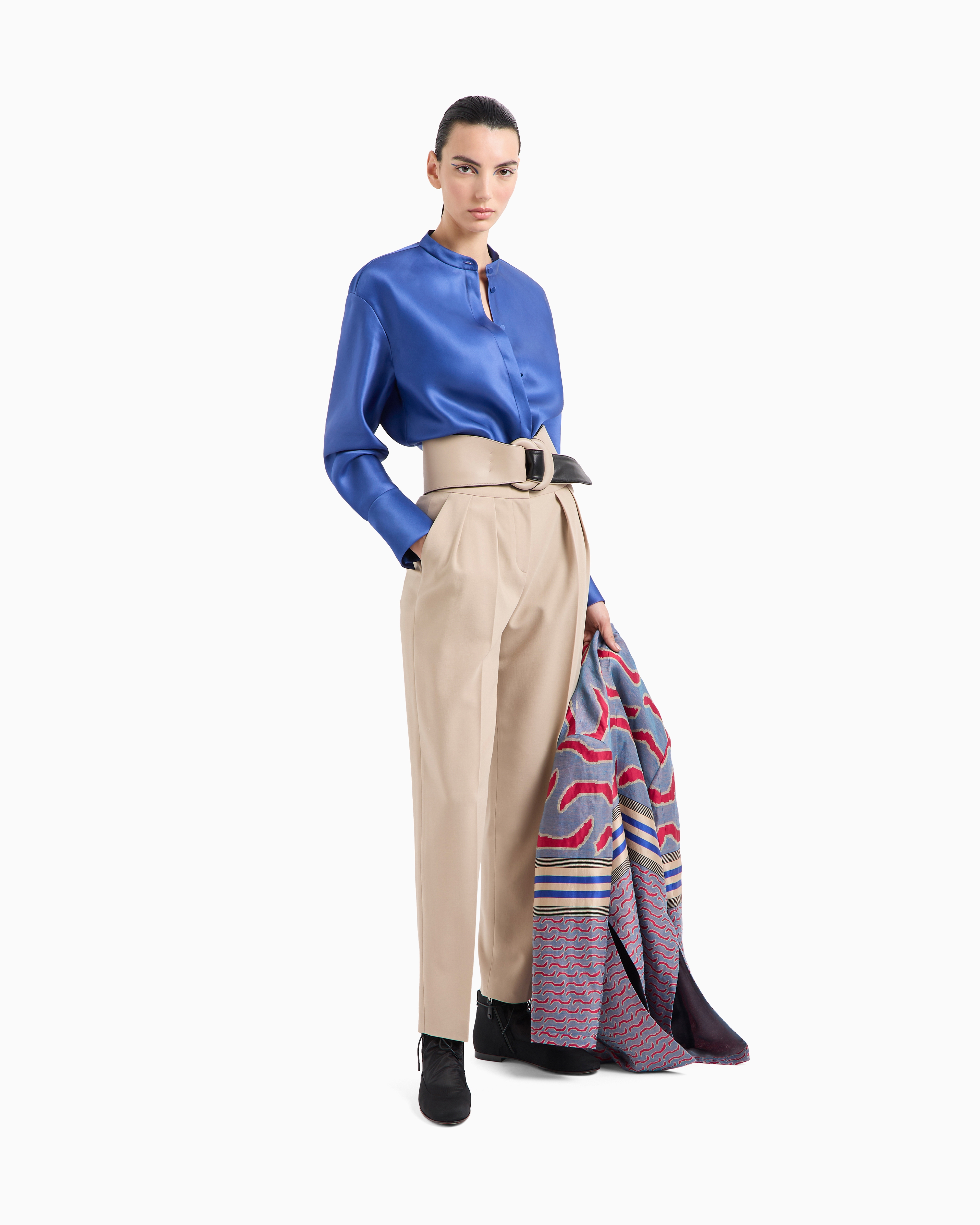 Giorgio Armani Long-sleeved Shirt In Triple Silk Georgette