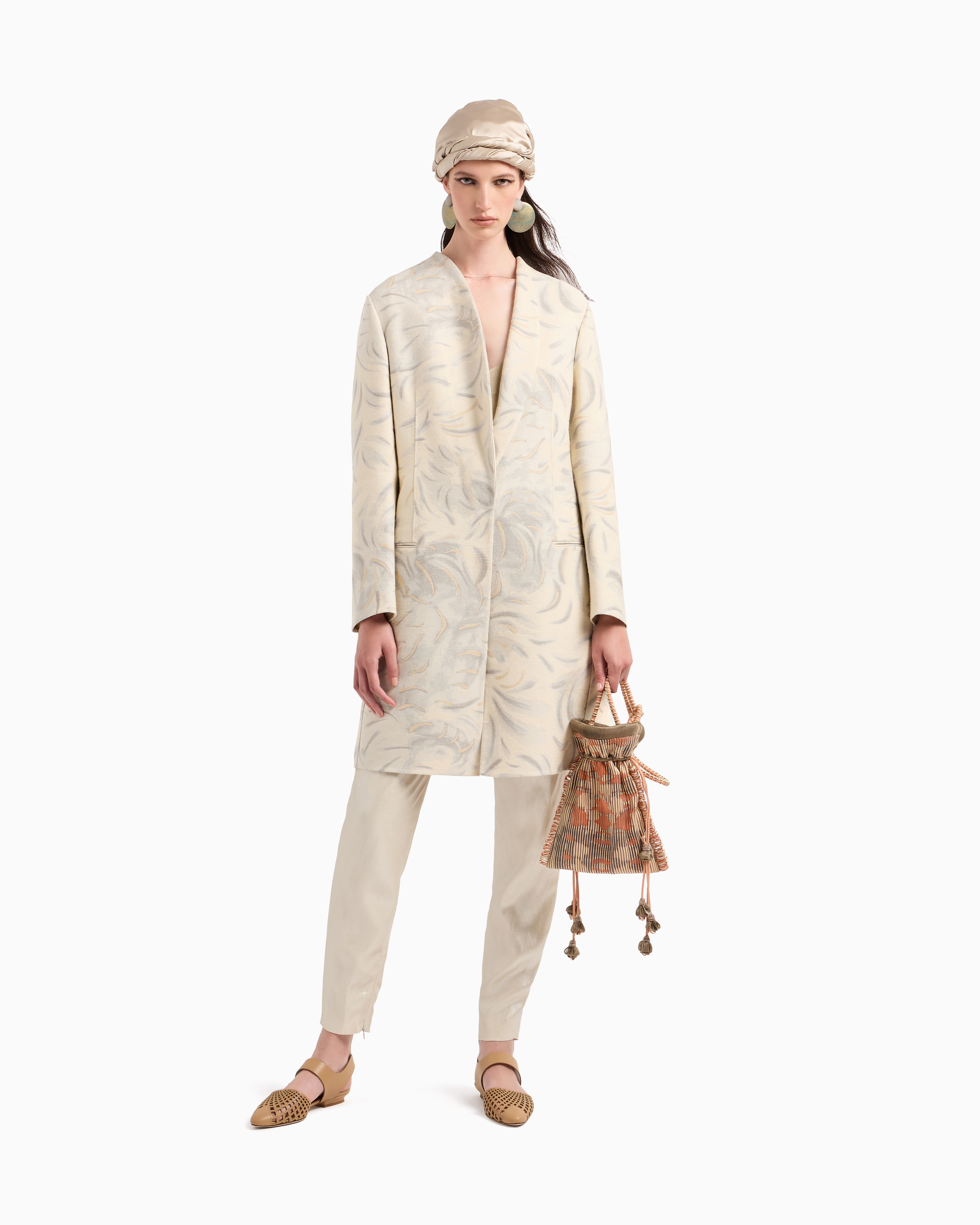 Giorgio Armani Fil Coupé Tussah Silk Overcoat