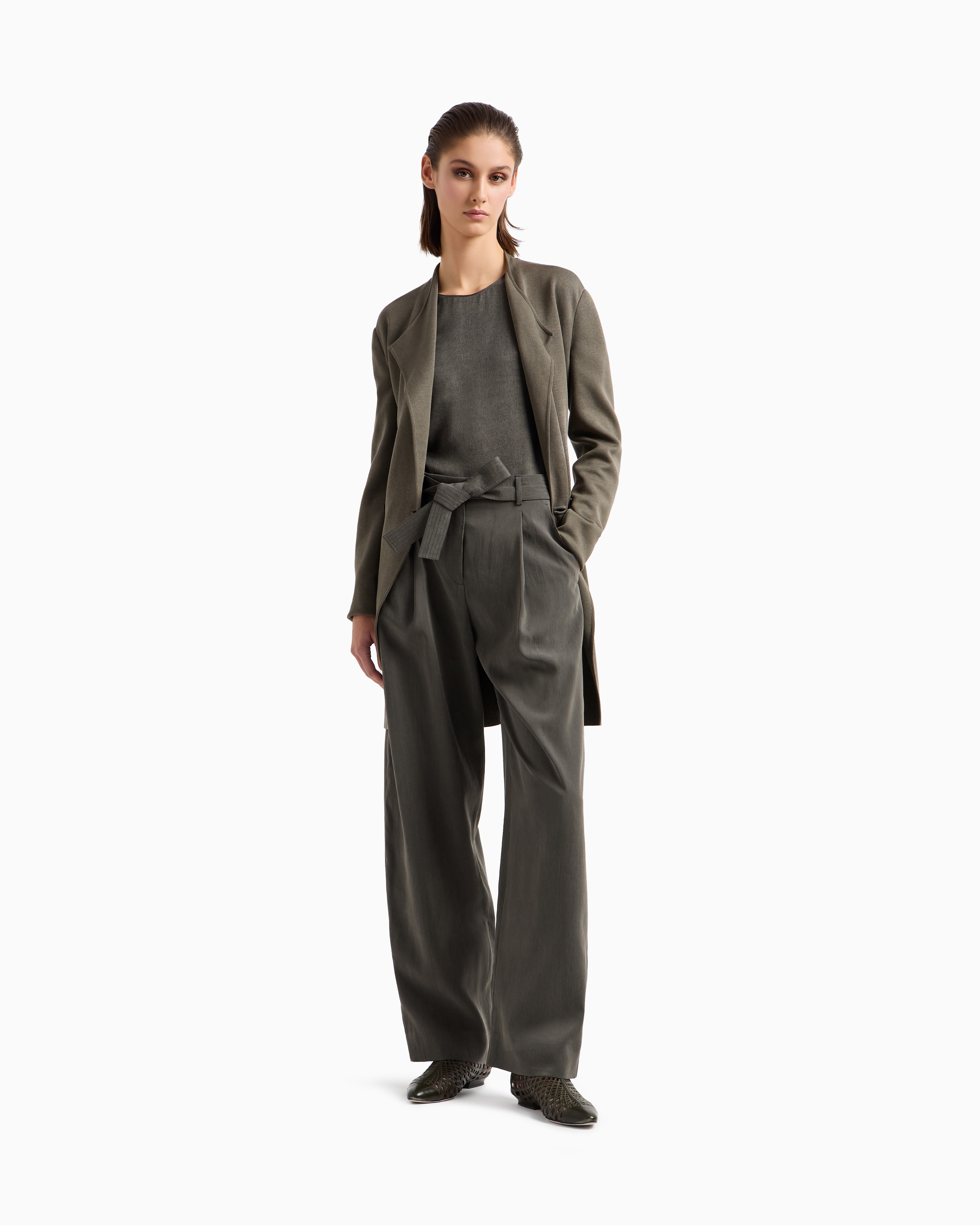 ベスト・ジレ GIORGIO ARMANI Viscose and cupro with silk lining Cupro and viscose single-breasted jacket with a micro