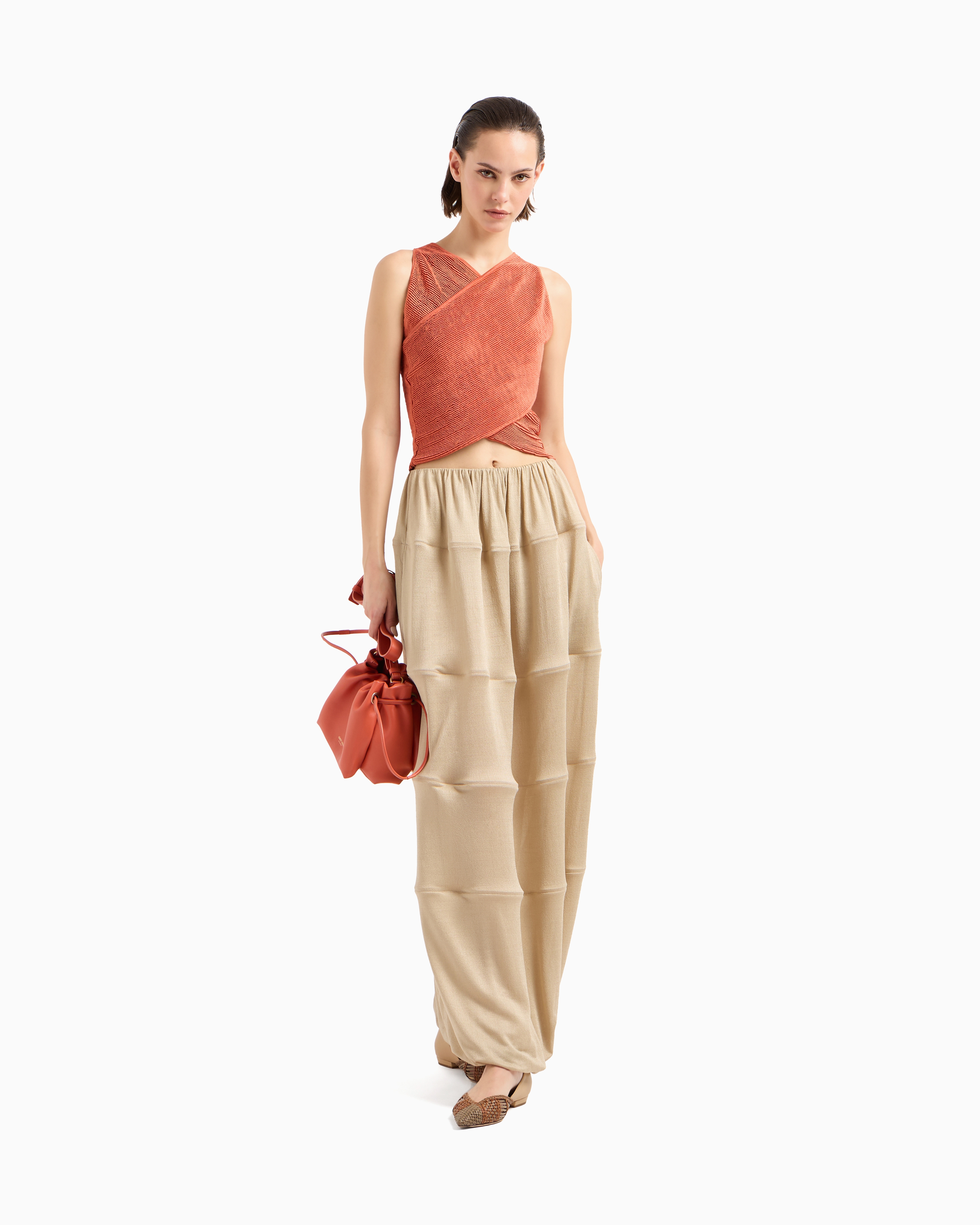 Giorgio Armani Stretch Silk And Viscose Blend Bustier Top