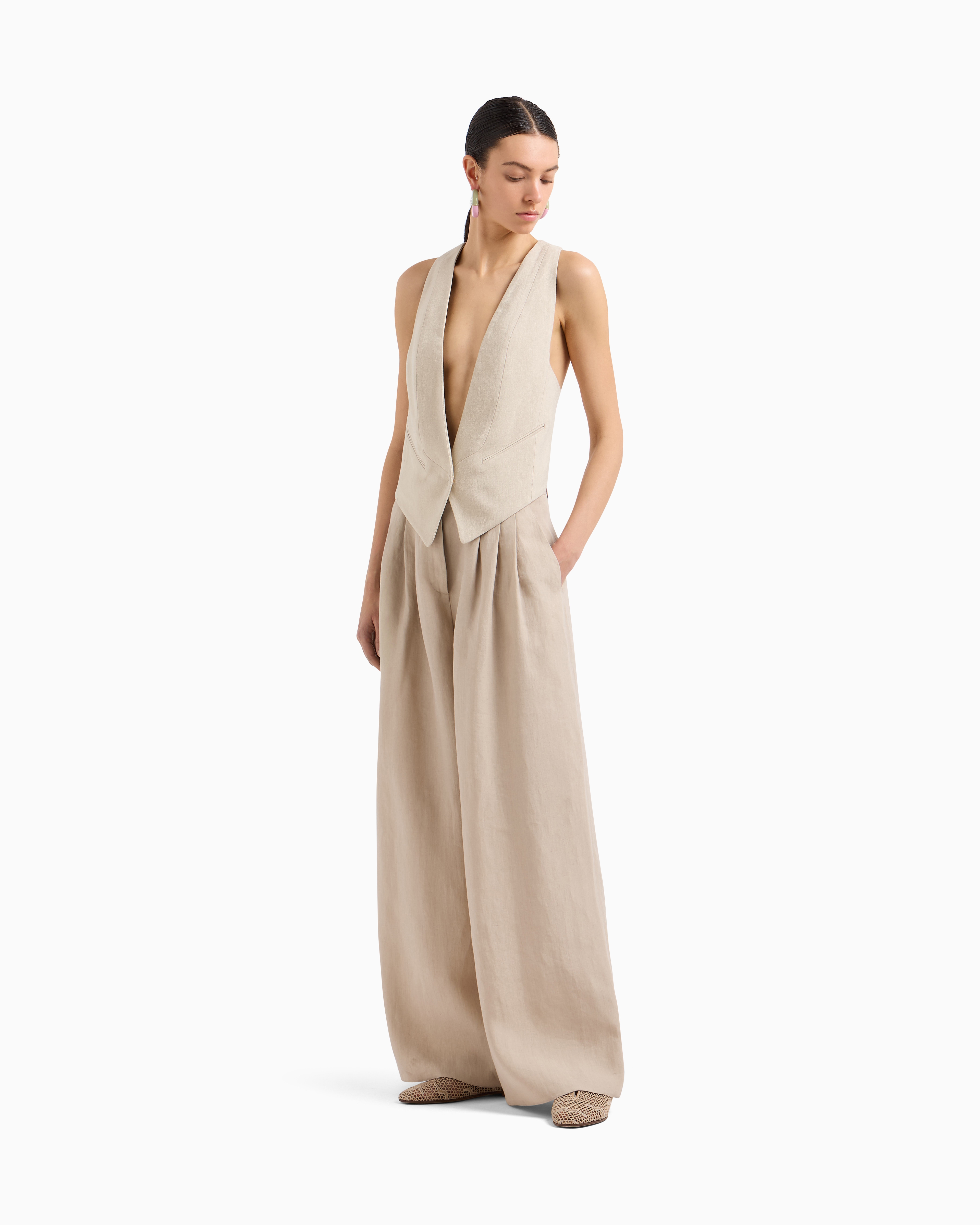 Giorgio Armani Glitter Jacquard Silk-cady Single-breasted Jacket In Beige