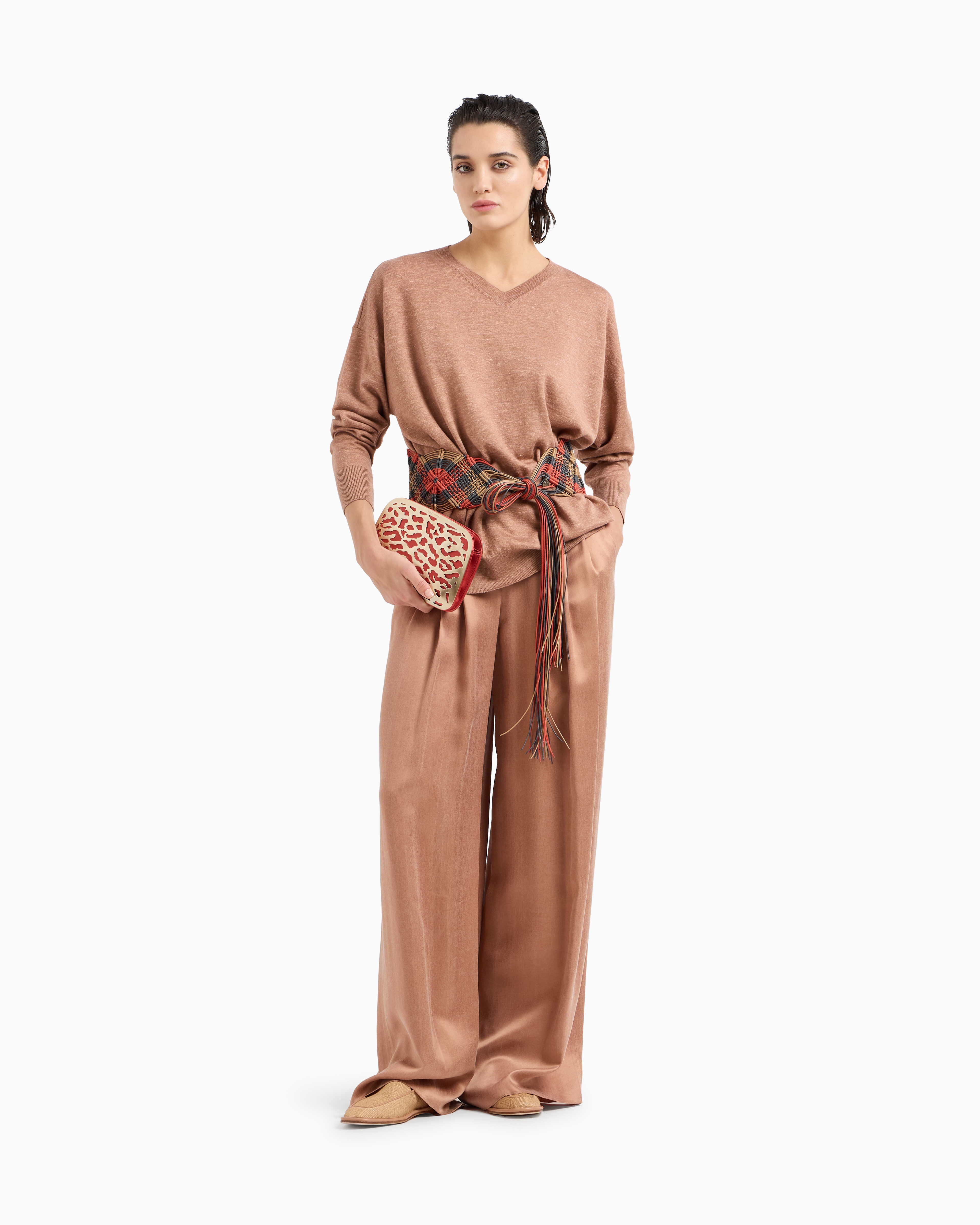 Giorgio Armani Cashmere, Silk And Hemp V-neck Jumper