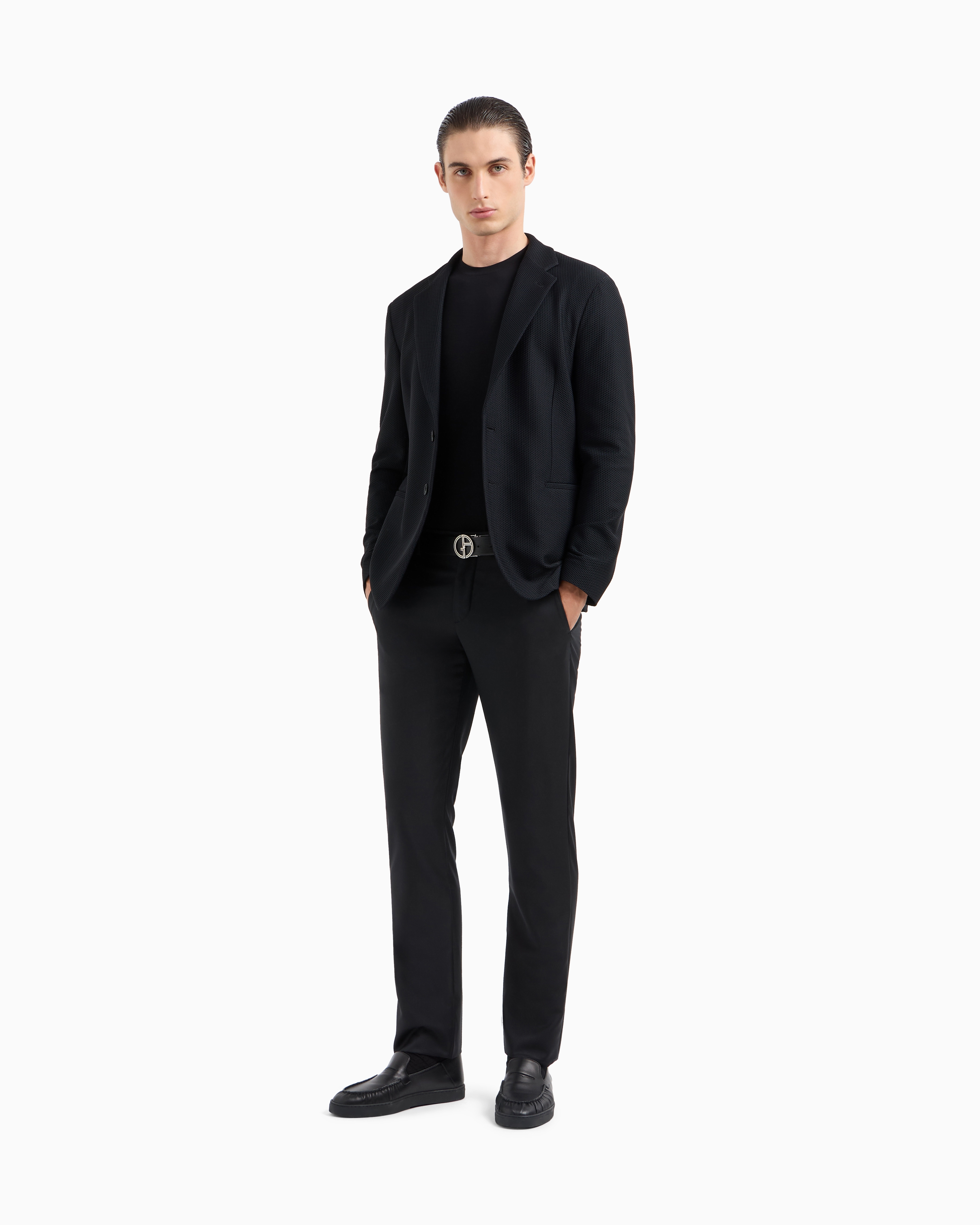 Icon Crew-neck T-shirt in stretch viscose jersey | Giorgio