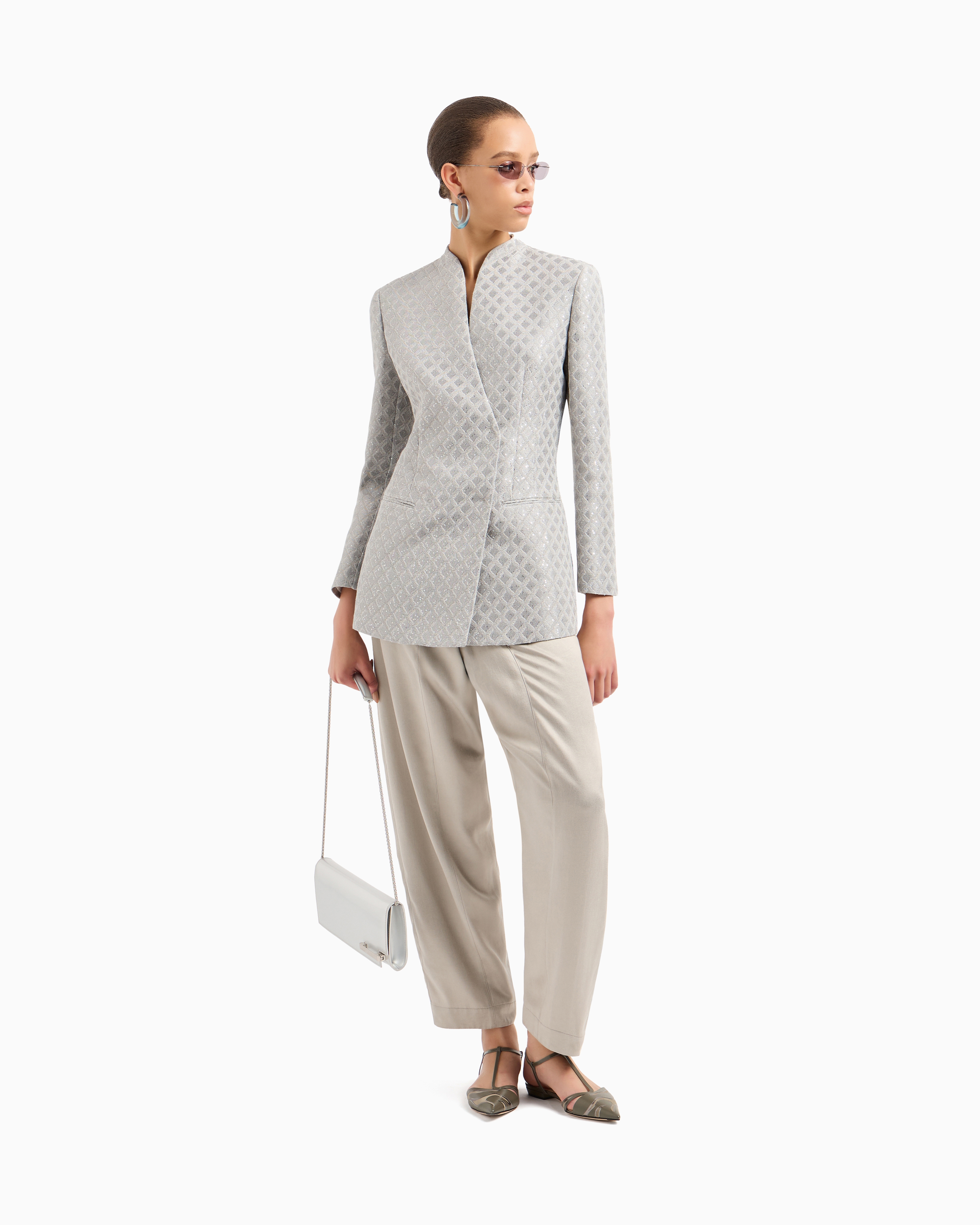 Straight-cut viscose and cupro trousers | Giorgio Armani