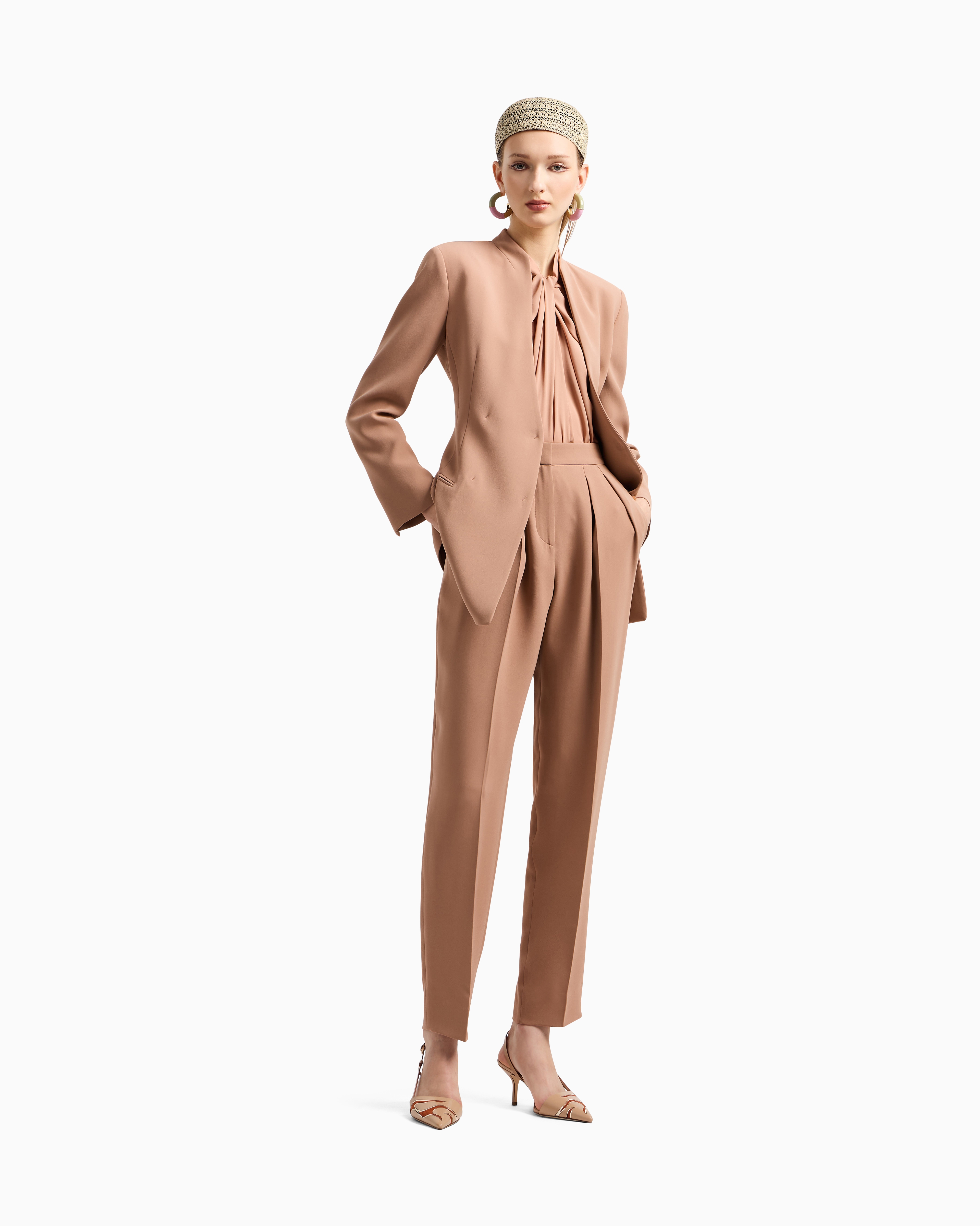 Giorgio Armani Silk Cady Trousers With Pleats