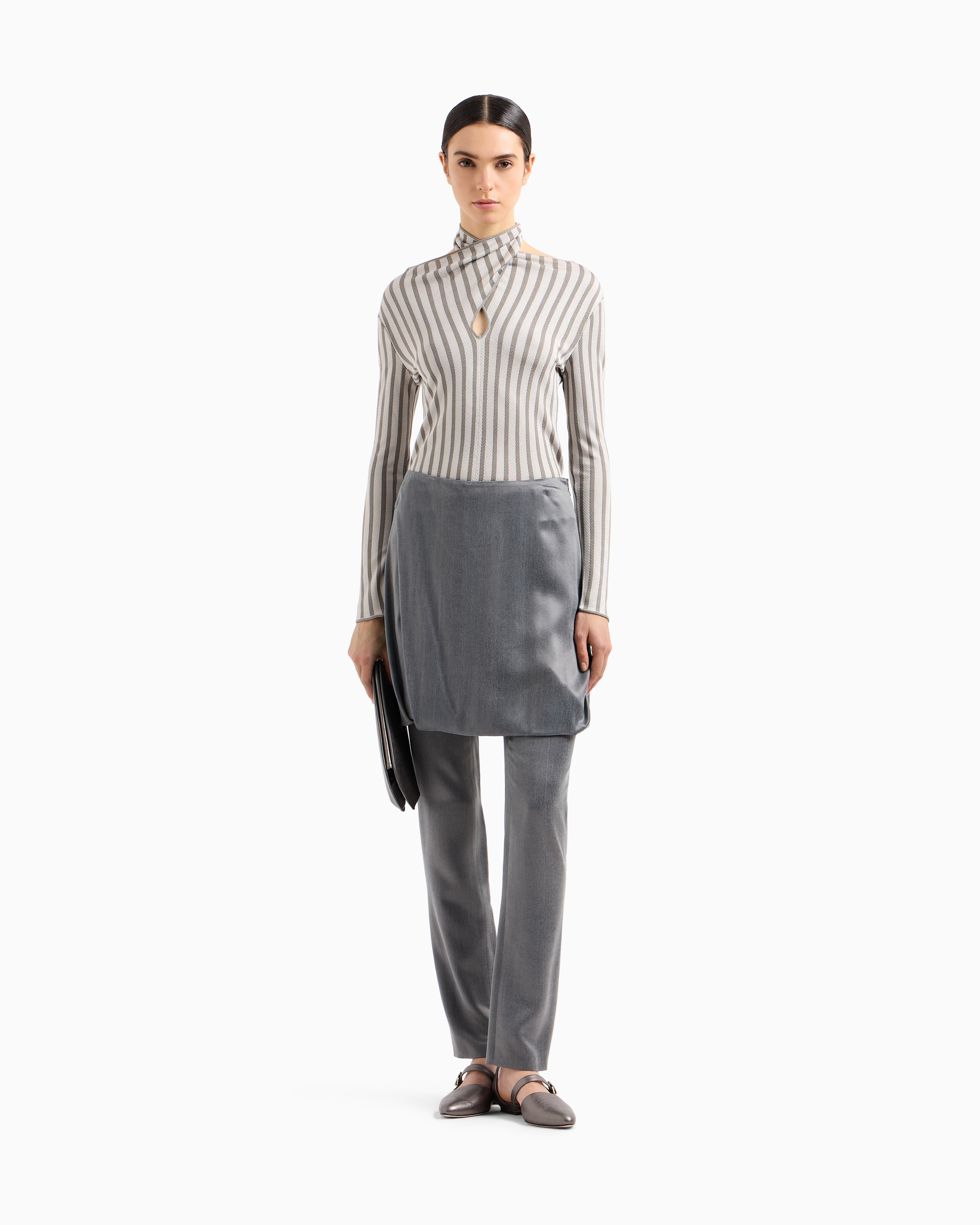 Giorgio Armani Viscose Jumper With Jacquard Stripes