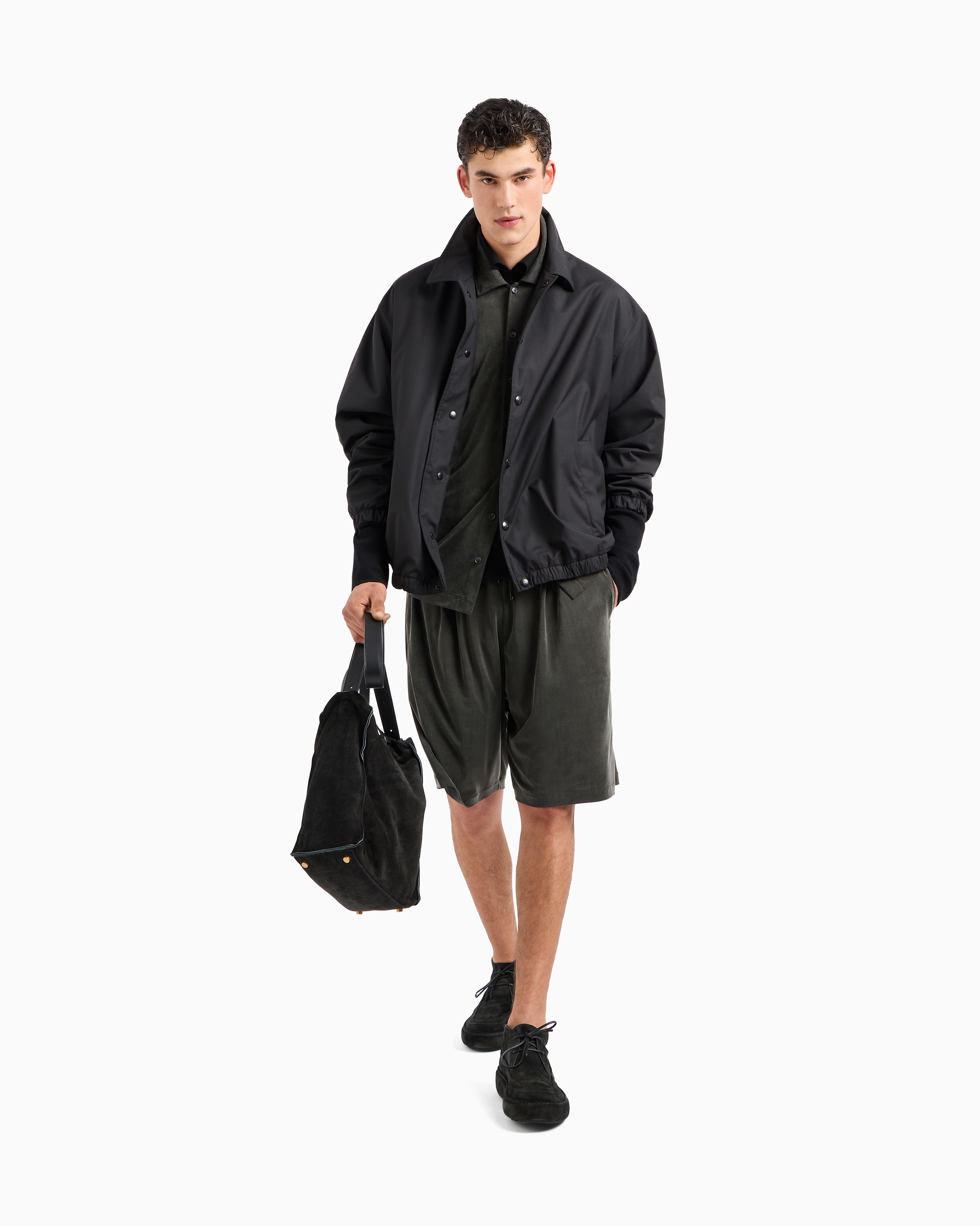 Giorgio Armani Oversized Wool And Silk Technical Canvas Blouson