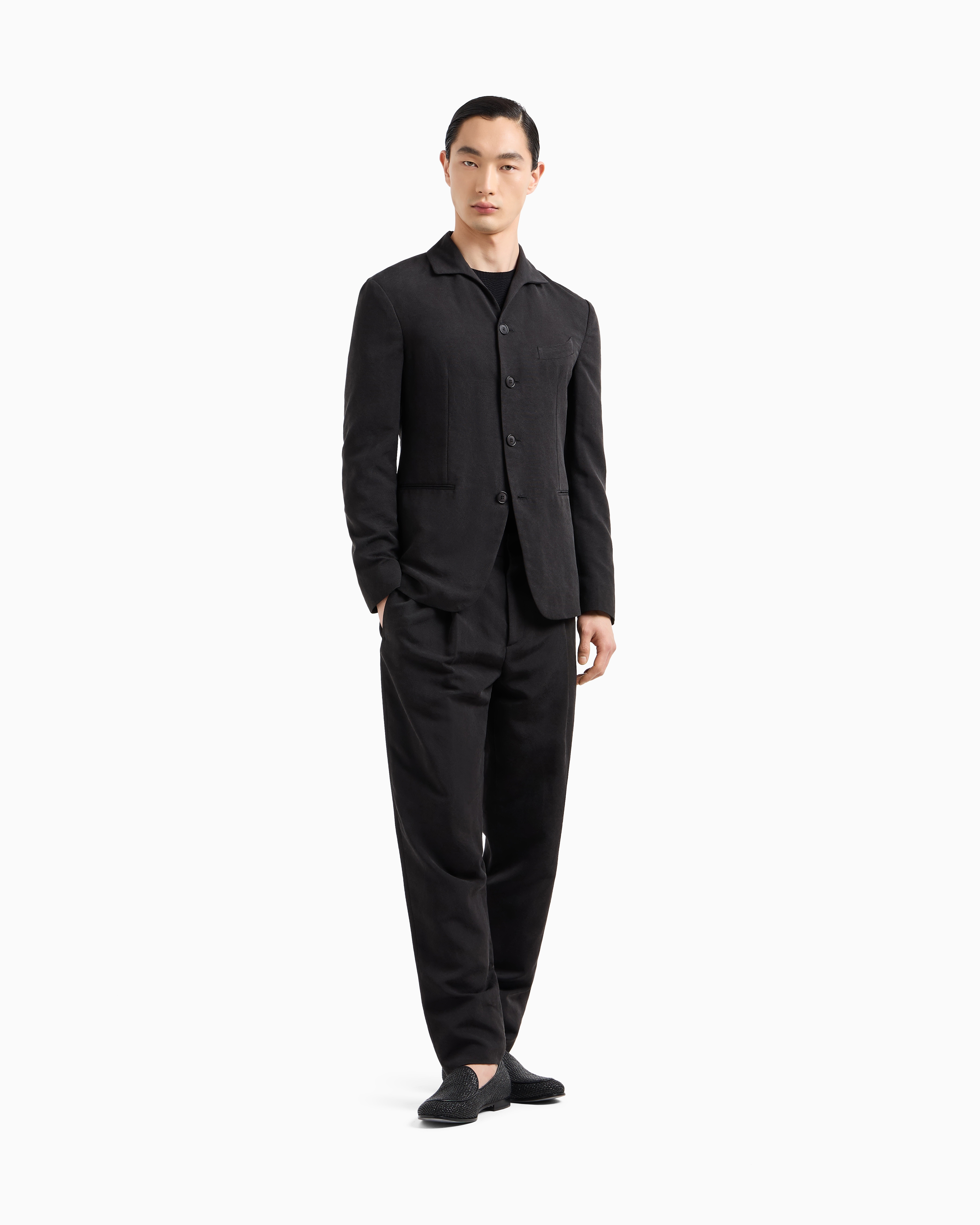 クルーネックセーター バージンウール シェブロン | Giorgio Armani