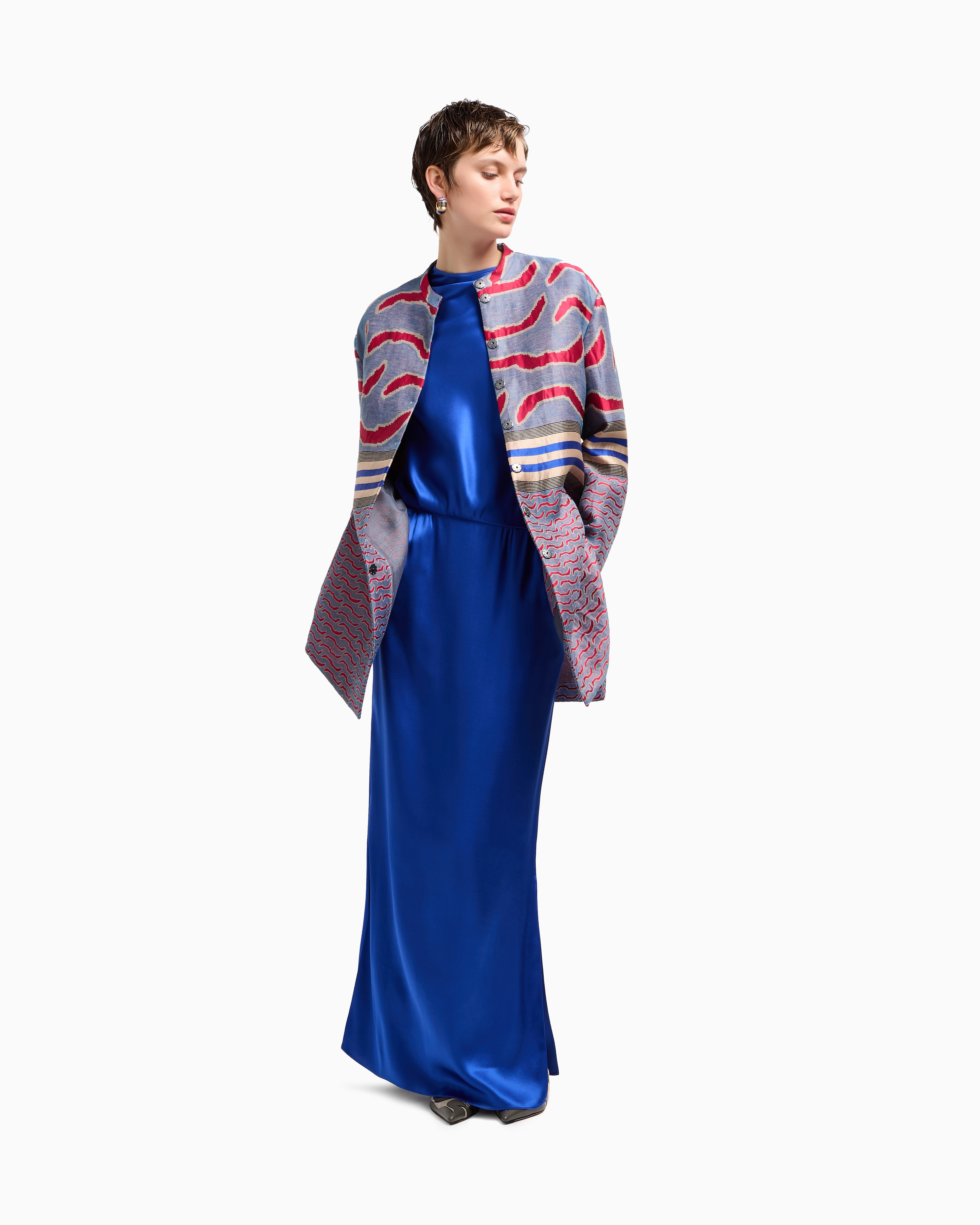 Double-faced silk-satin long dress | Giorgio Armani