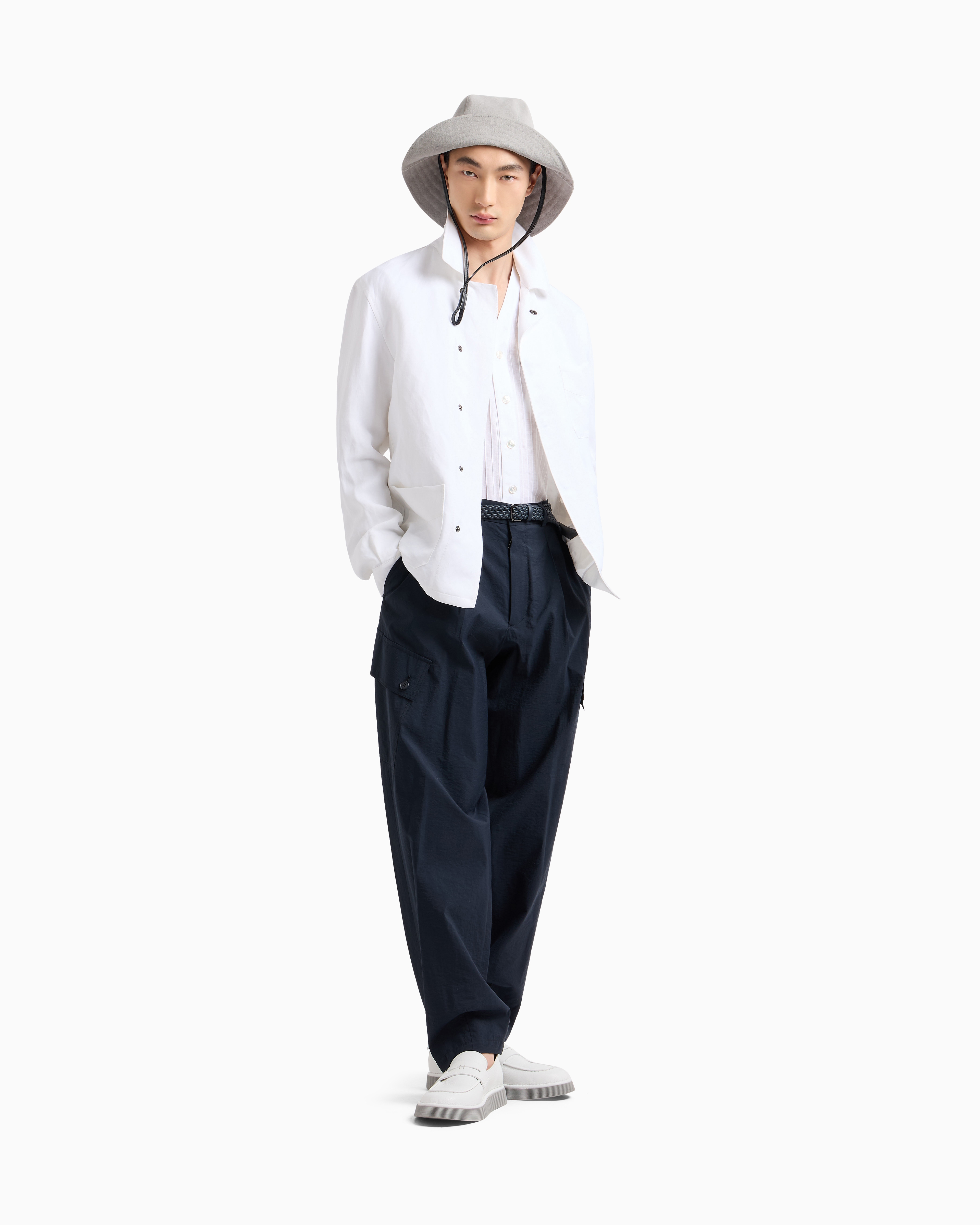 Giorgio Armani Regular-fit Linen Shirt With Front Ribs
