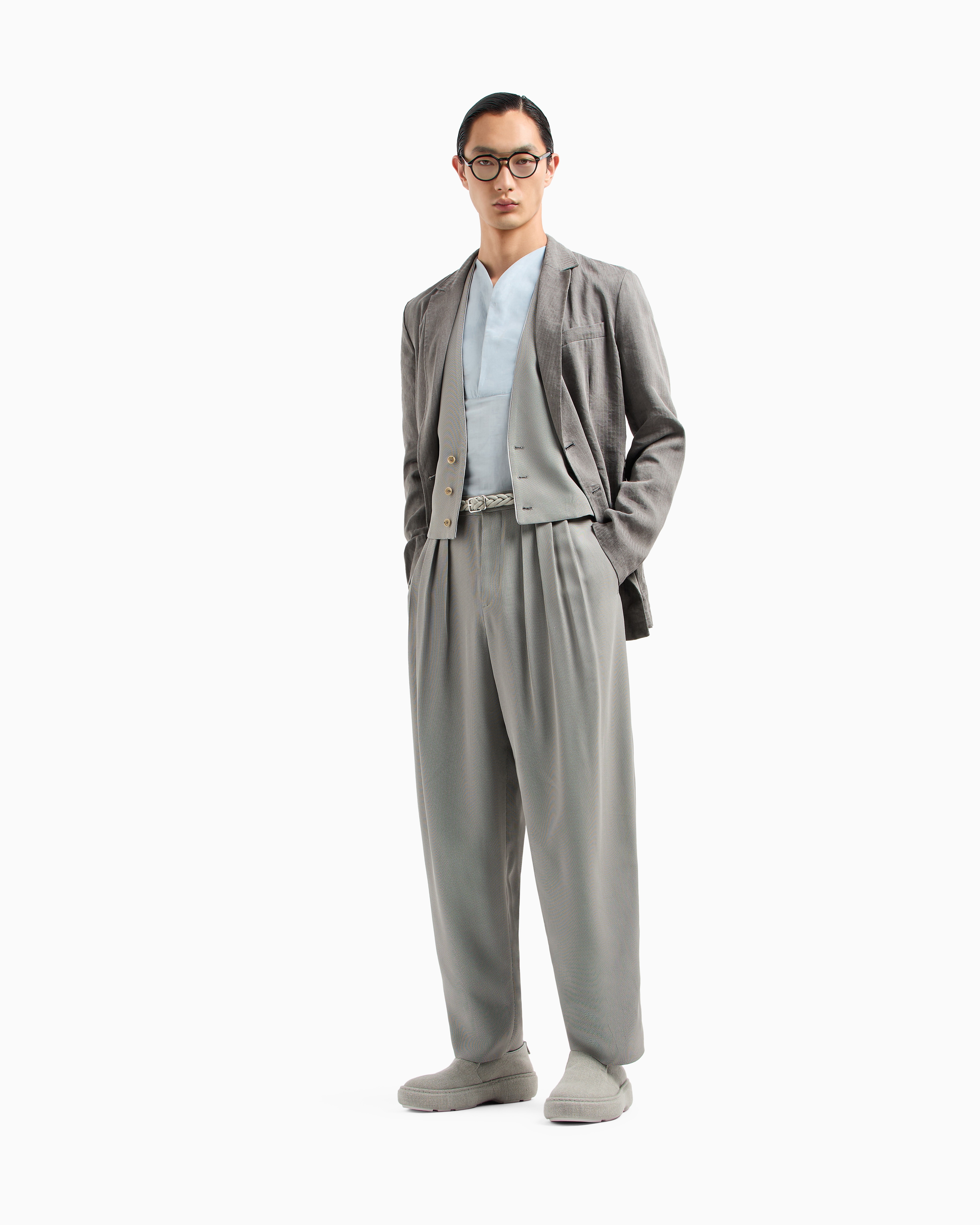 ✨極美品✨EMPORIO ARMANI セットアップスーツ グレー×シルバー46