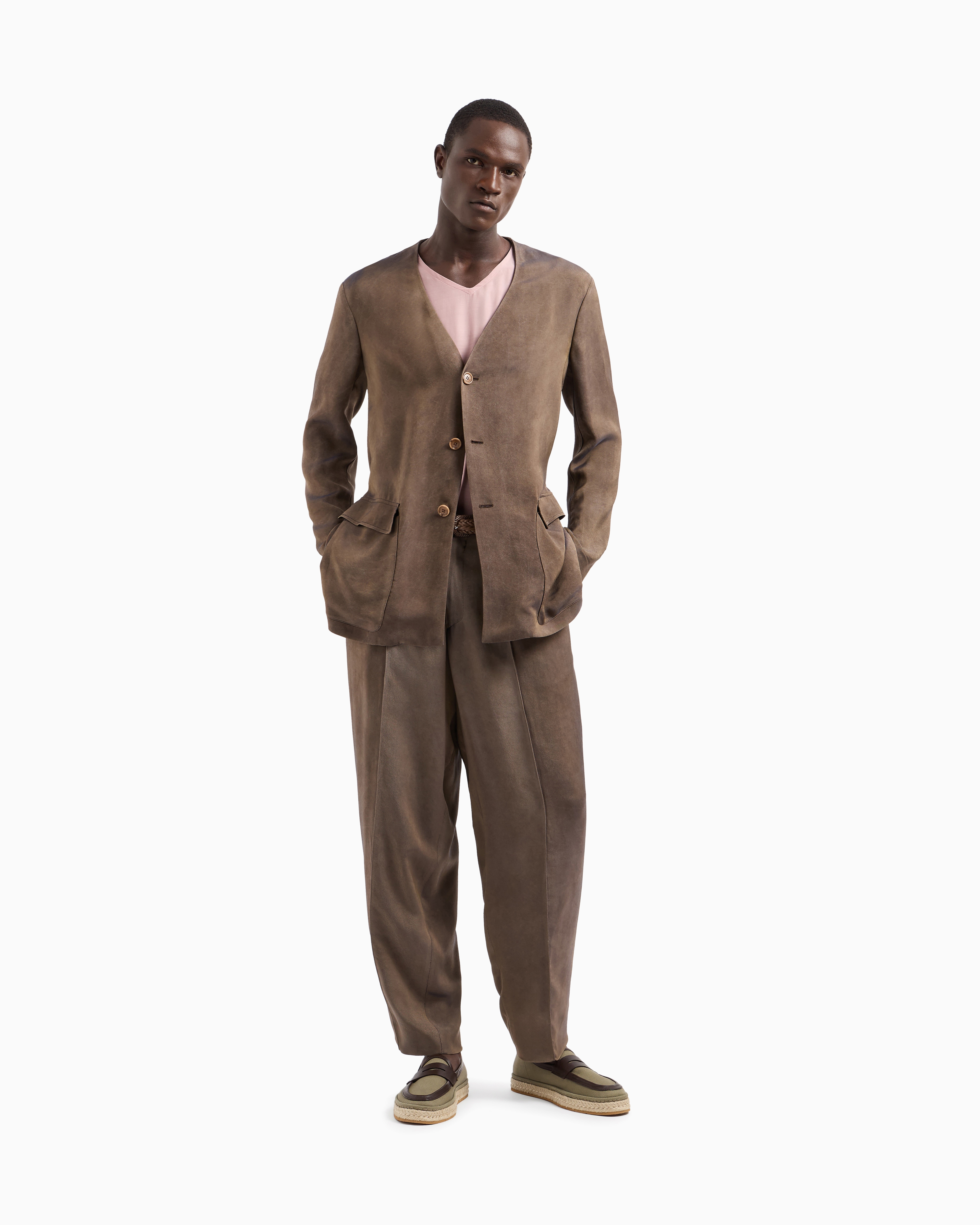 Giorgio Armani Single-pleat Viscose Twill Trousers