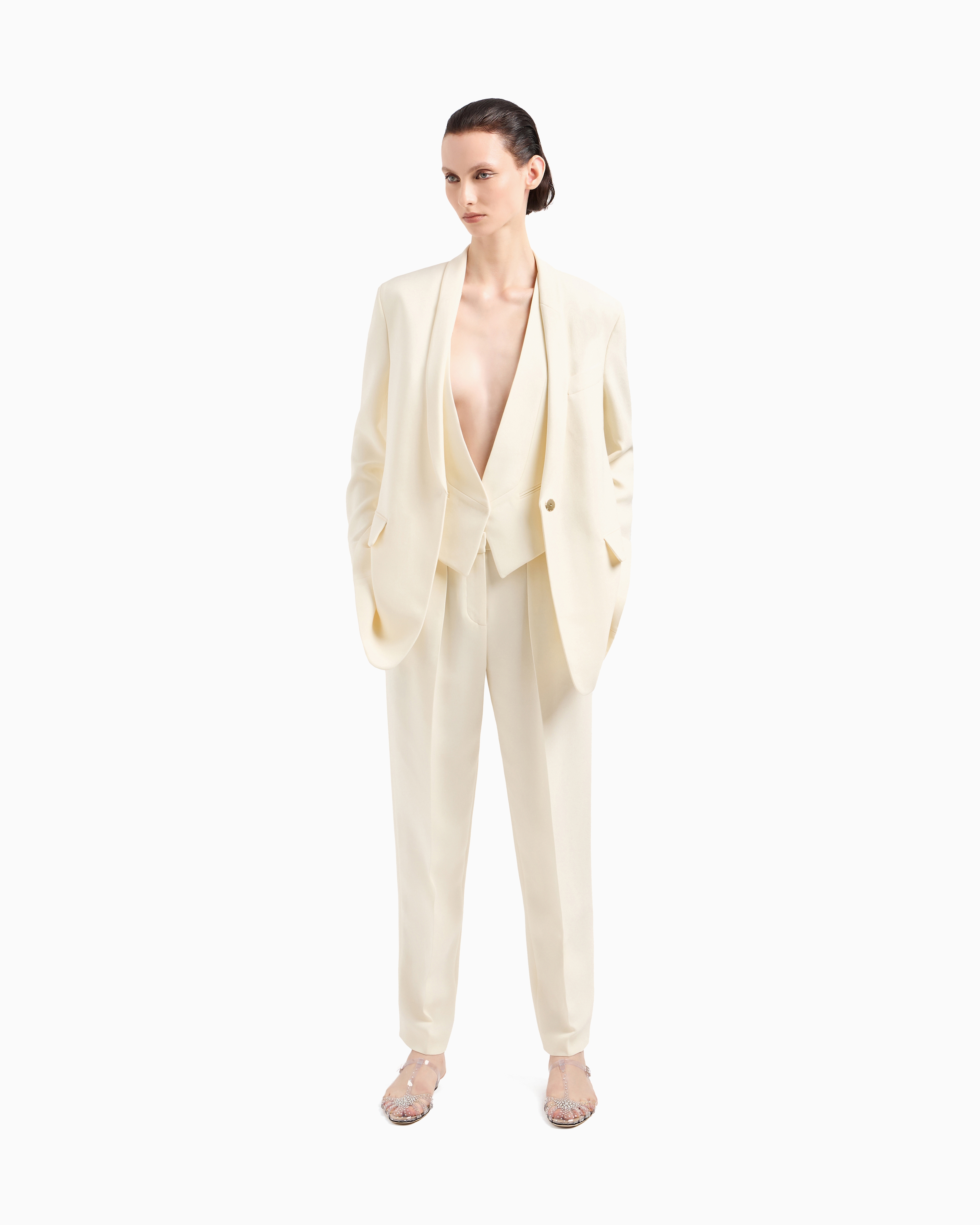 Giorgio Armani Glitter Silk-cady Single-breasted Jacket