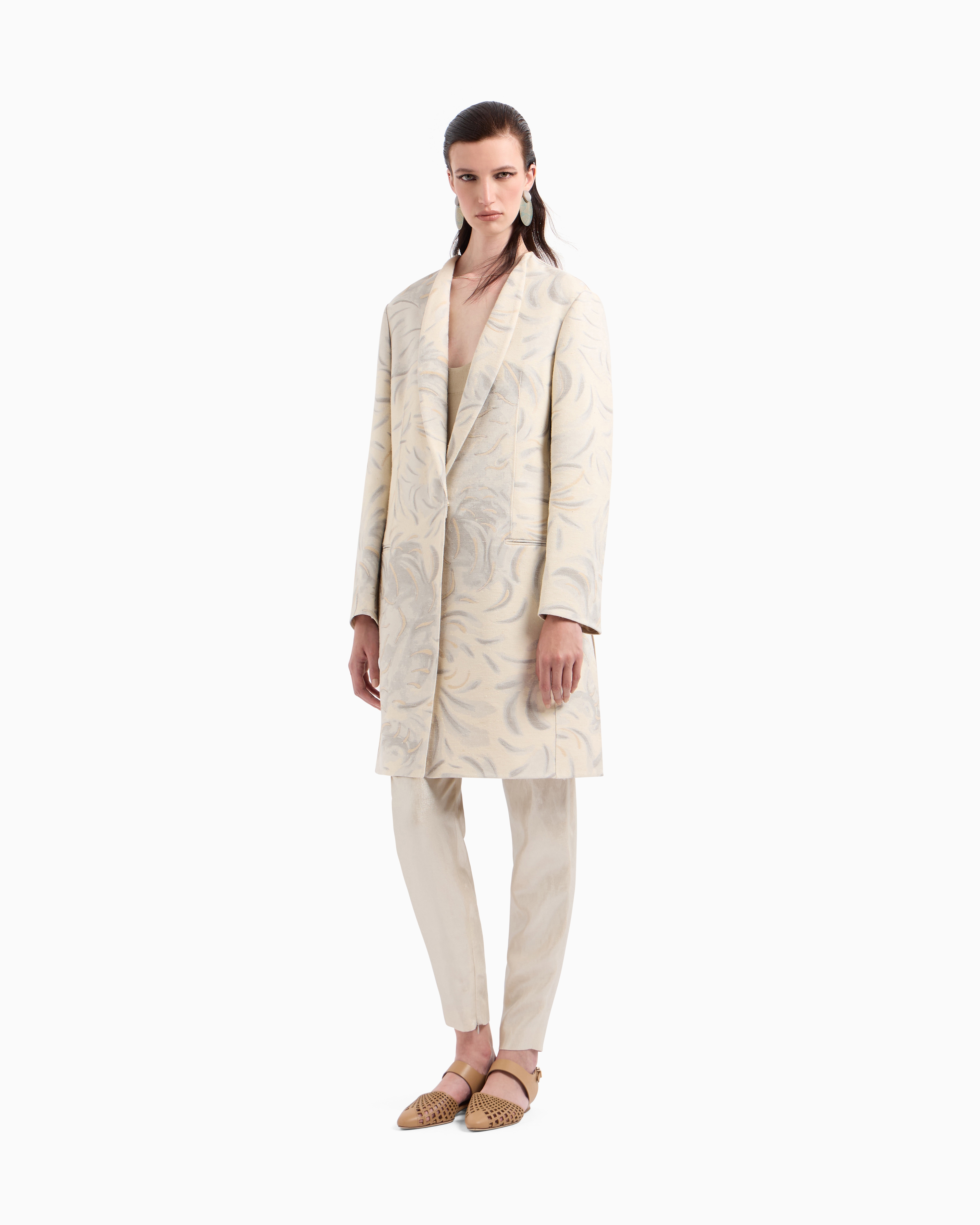 Giorgio Armani Fil Coupé Tussah Silk Overcoat