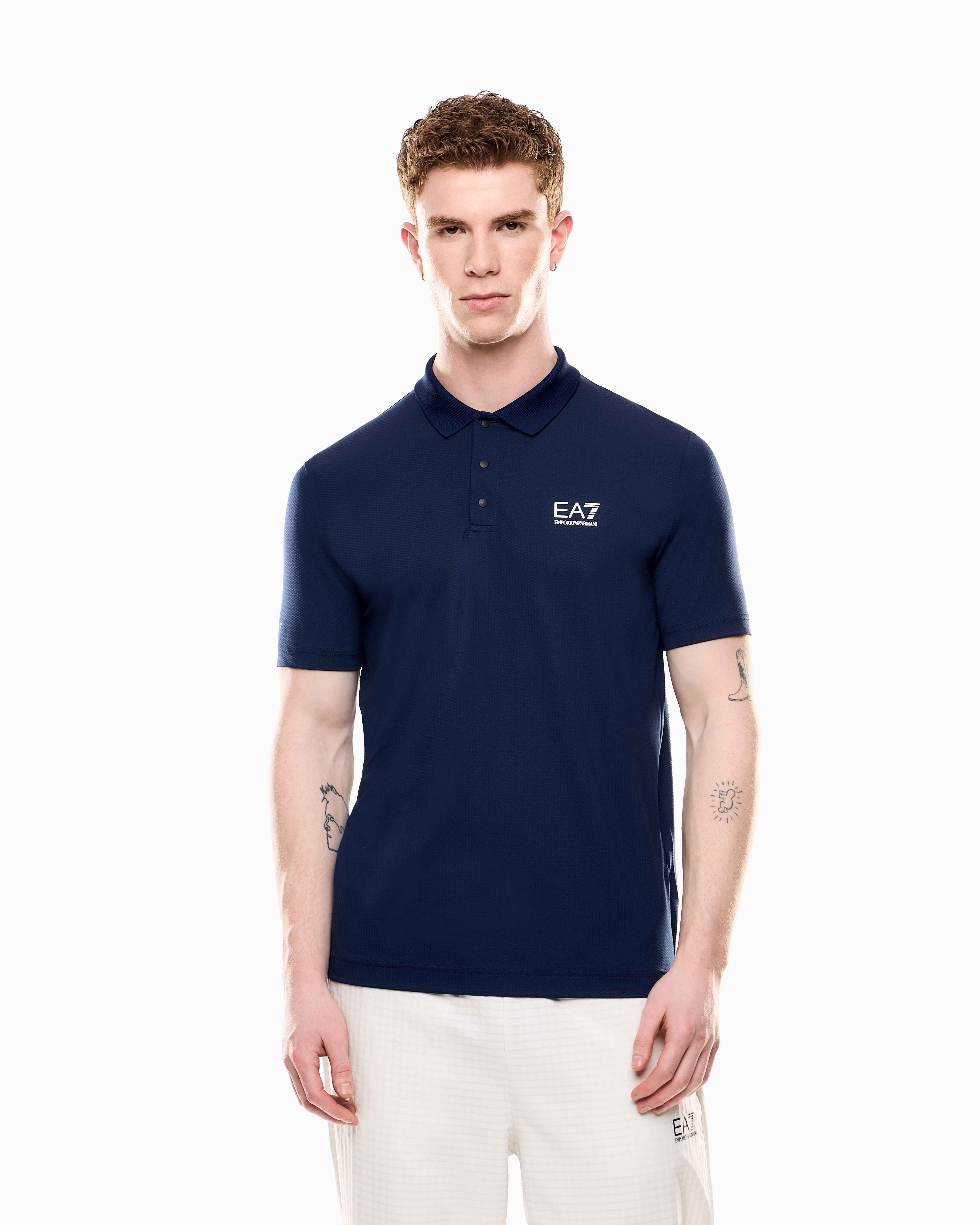 Tennis Pro two-tone polo shirt in VENTUS7 technical fabric | EA7