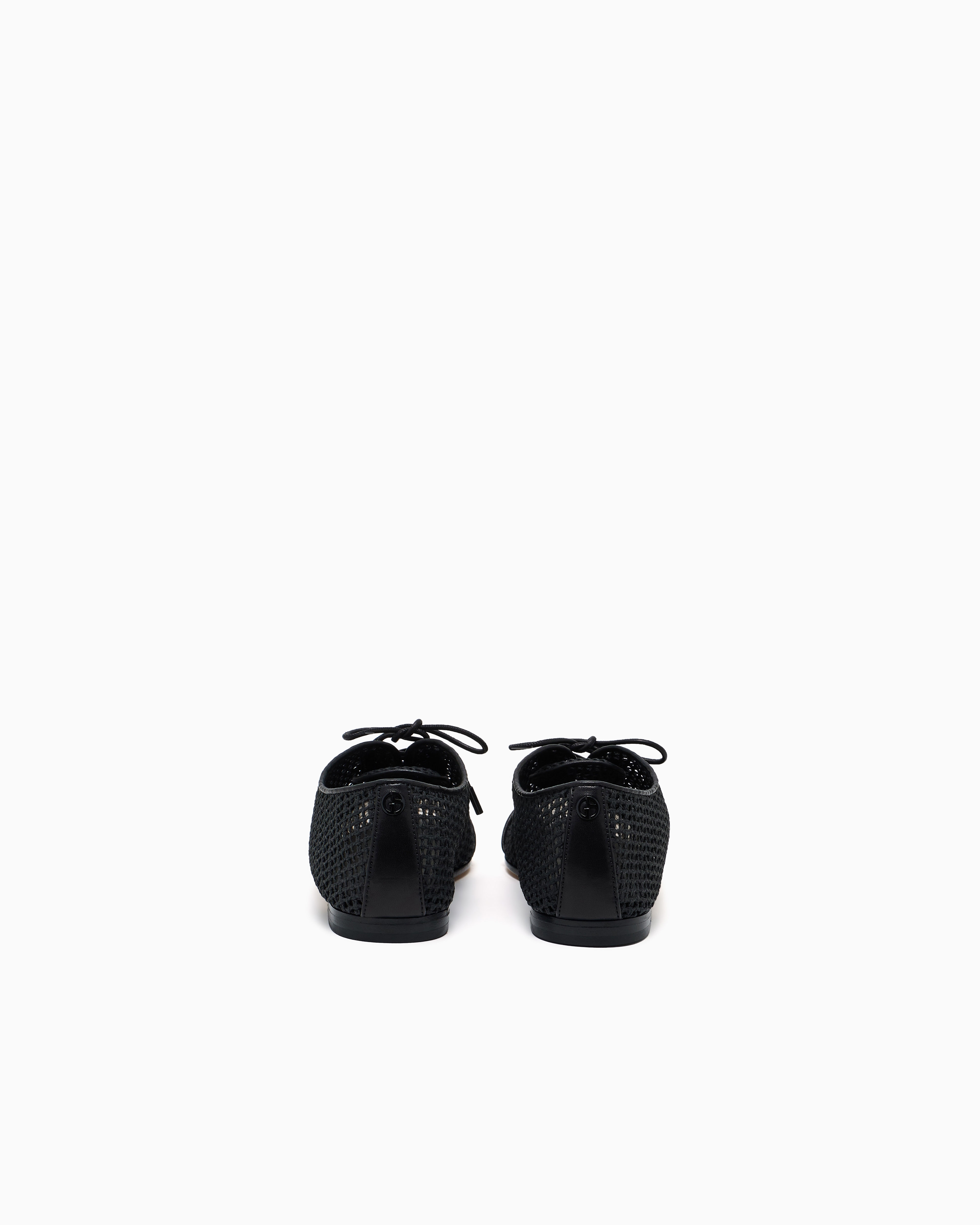 Giorgio Armani Mesh And Nappa Leather Lace-ups In Black