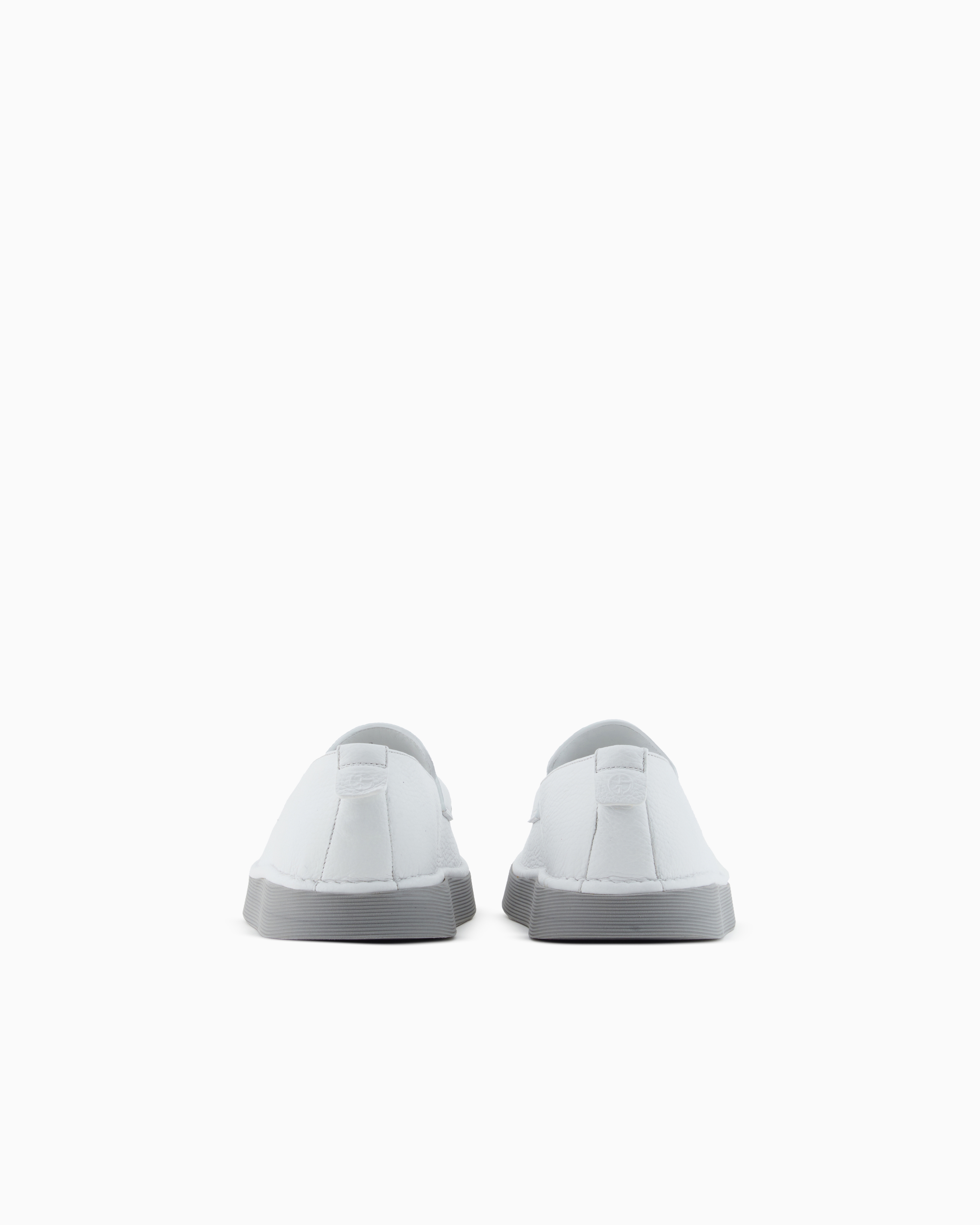 Giorgio Armani Deerskin Loafers In White