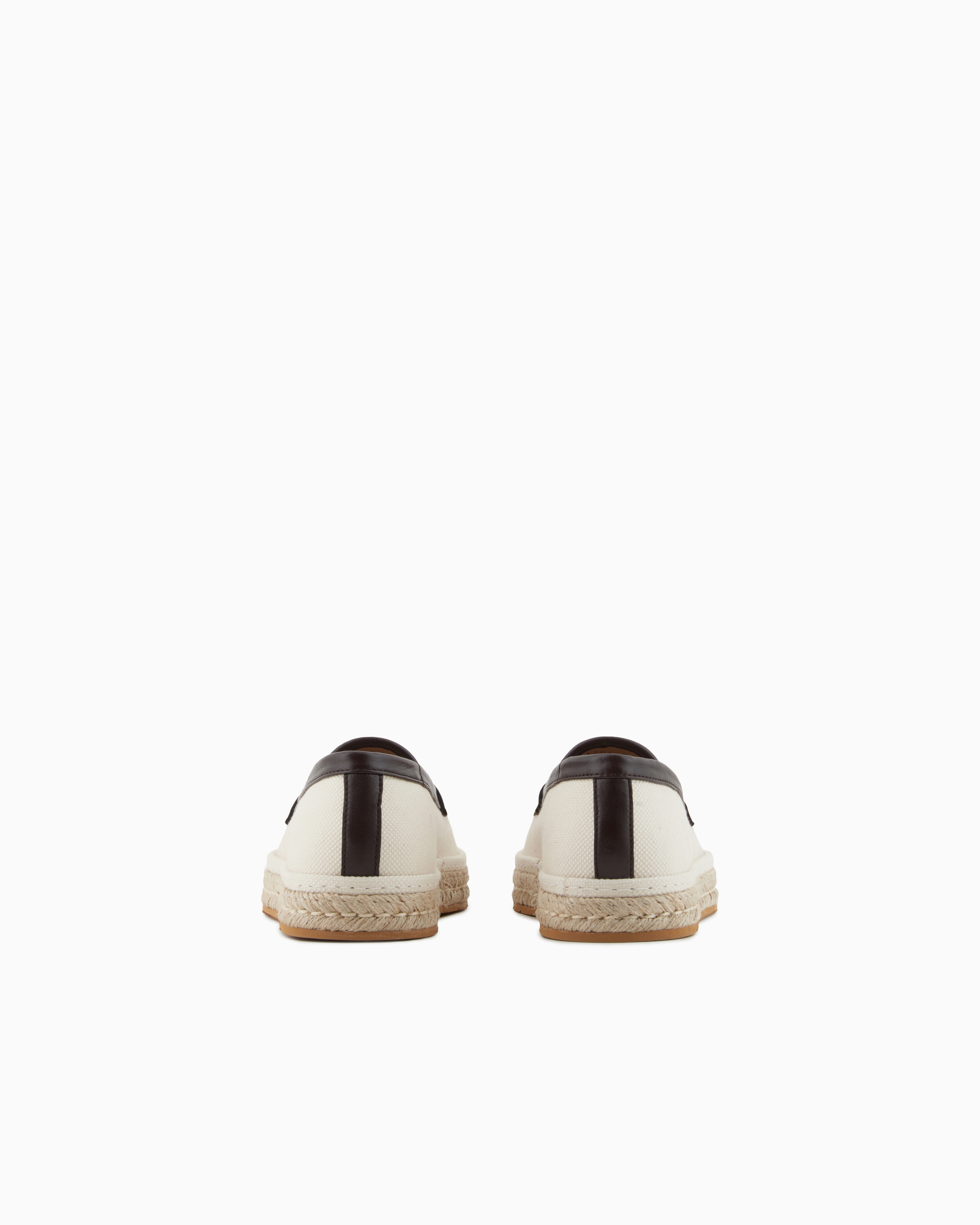 Giorgio Armani Canvas And Nappa Leather Loafers With A Rope Sole