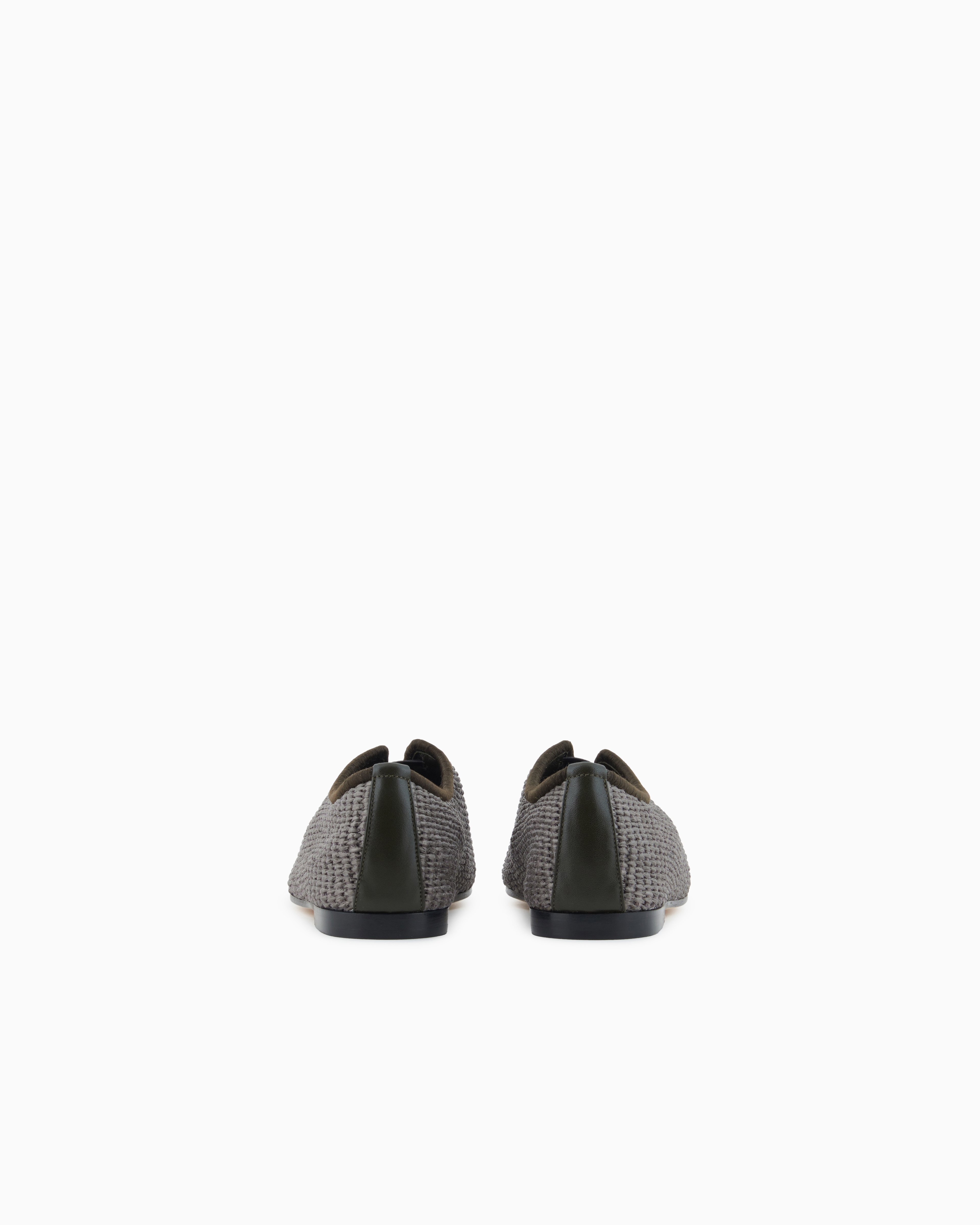 Giorgio Armani Raffia Loafers In Grey