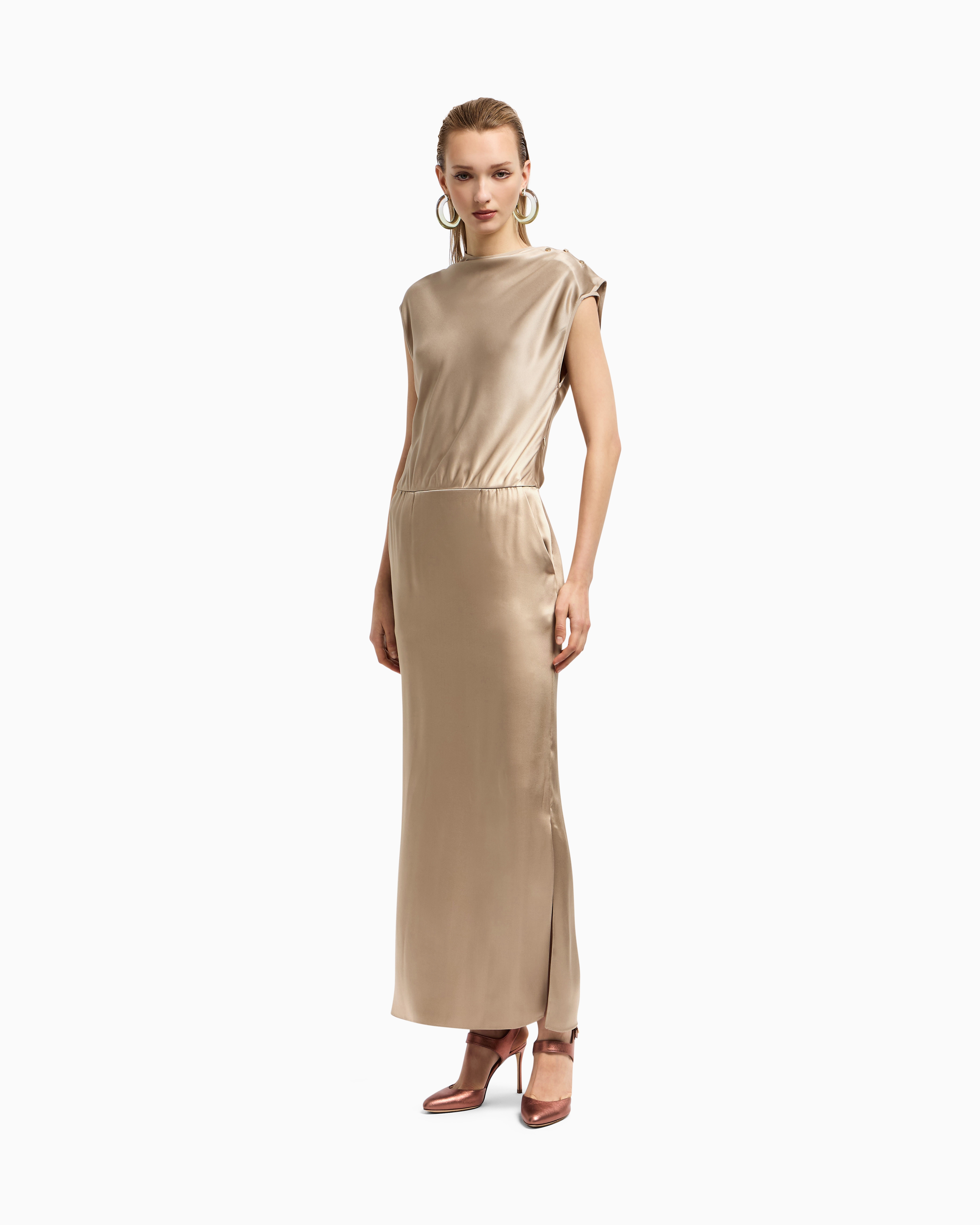 ワンピース GIORGIO ARMANI LONG DRESS IN DOUBLE SILK SATIN Giorgio Armani Long Cowl-Neck Double Satin Dress - Bergdorf