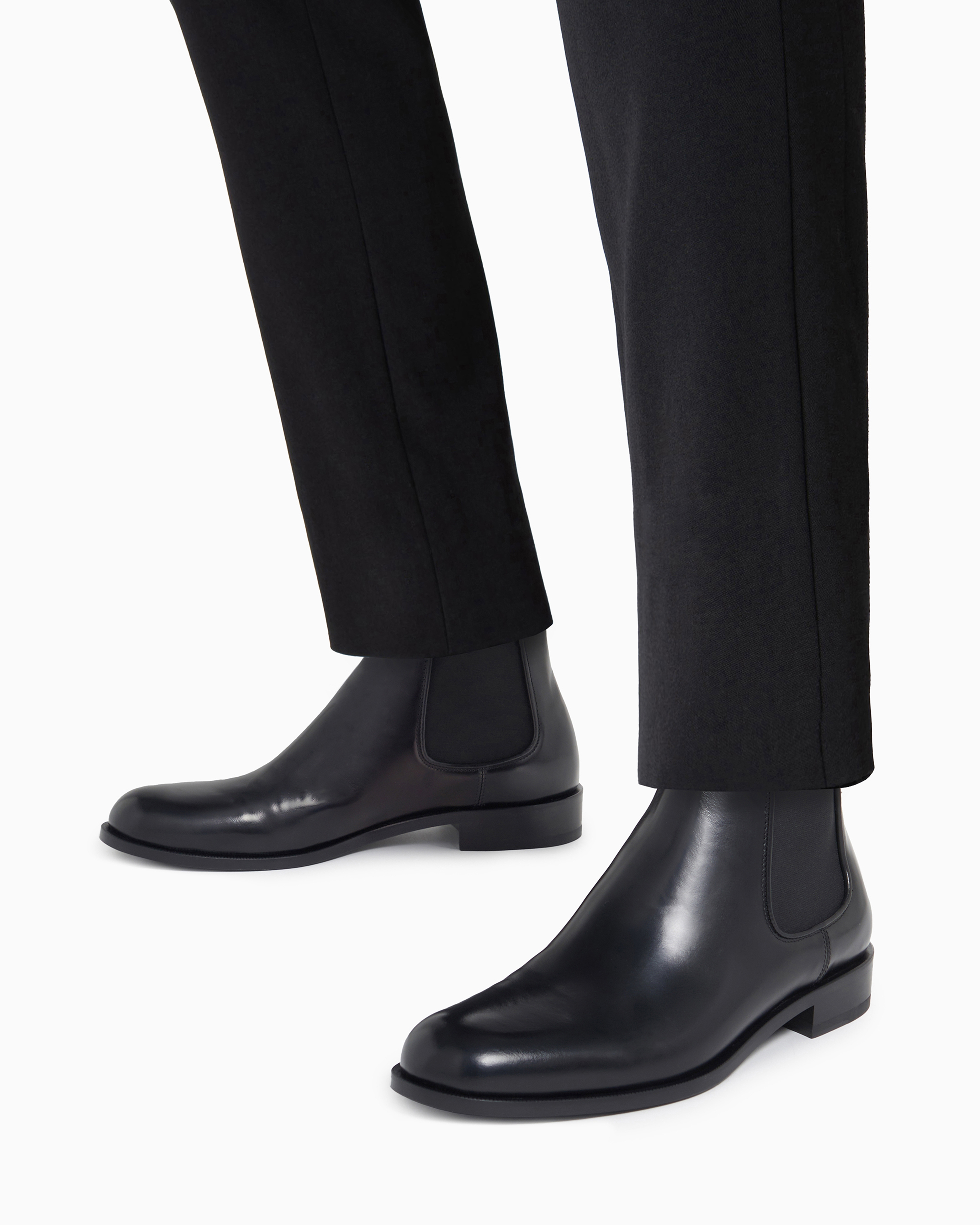Giorgio Armani Men's Leather Chelsea Boots | Neiman Marcus