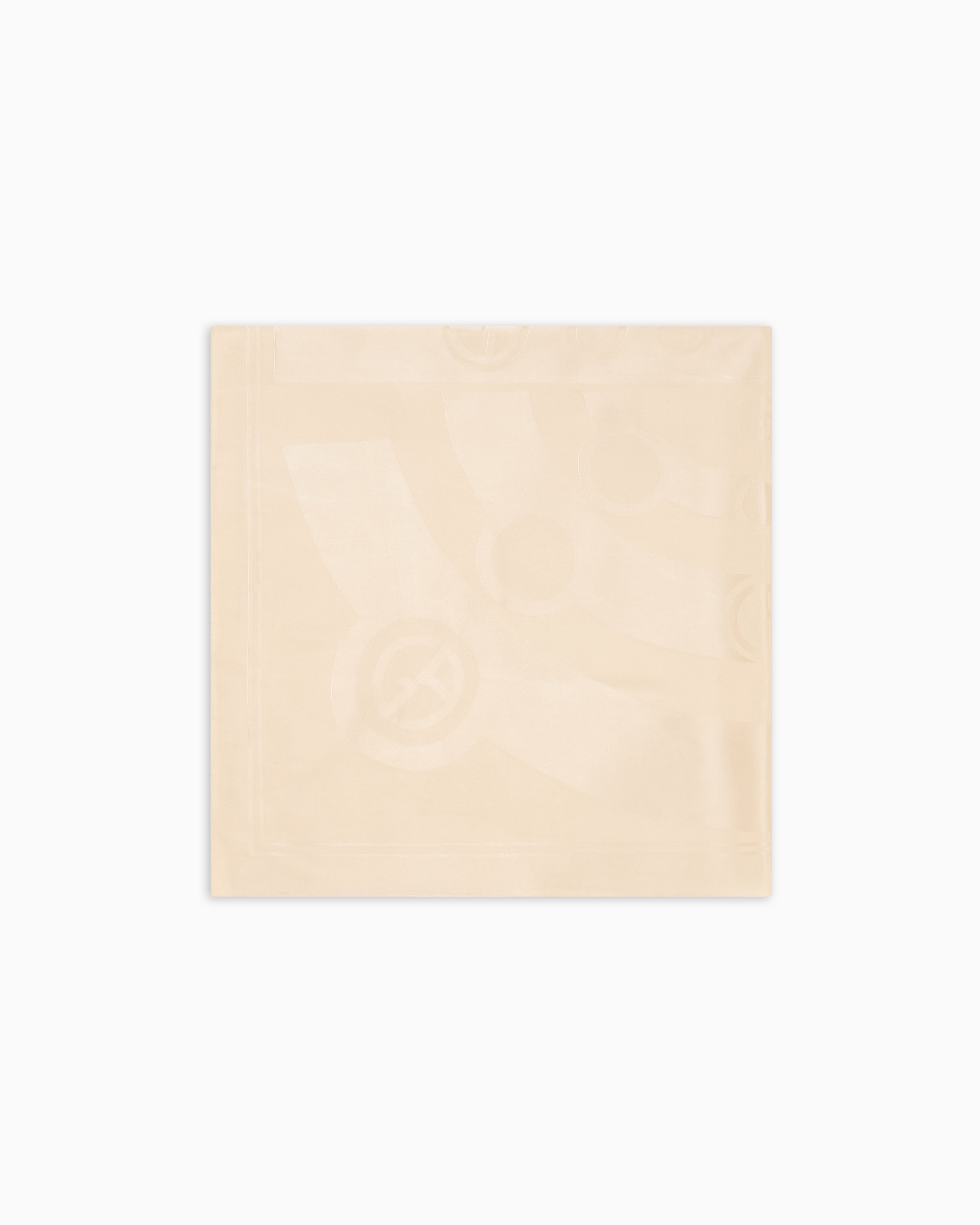 Giorgio Armani Silk Stole With Jacquard Logo In Beige