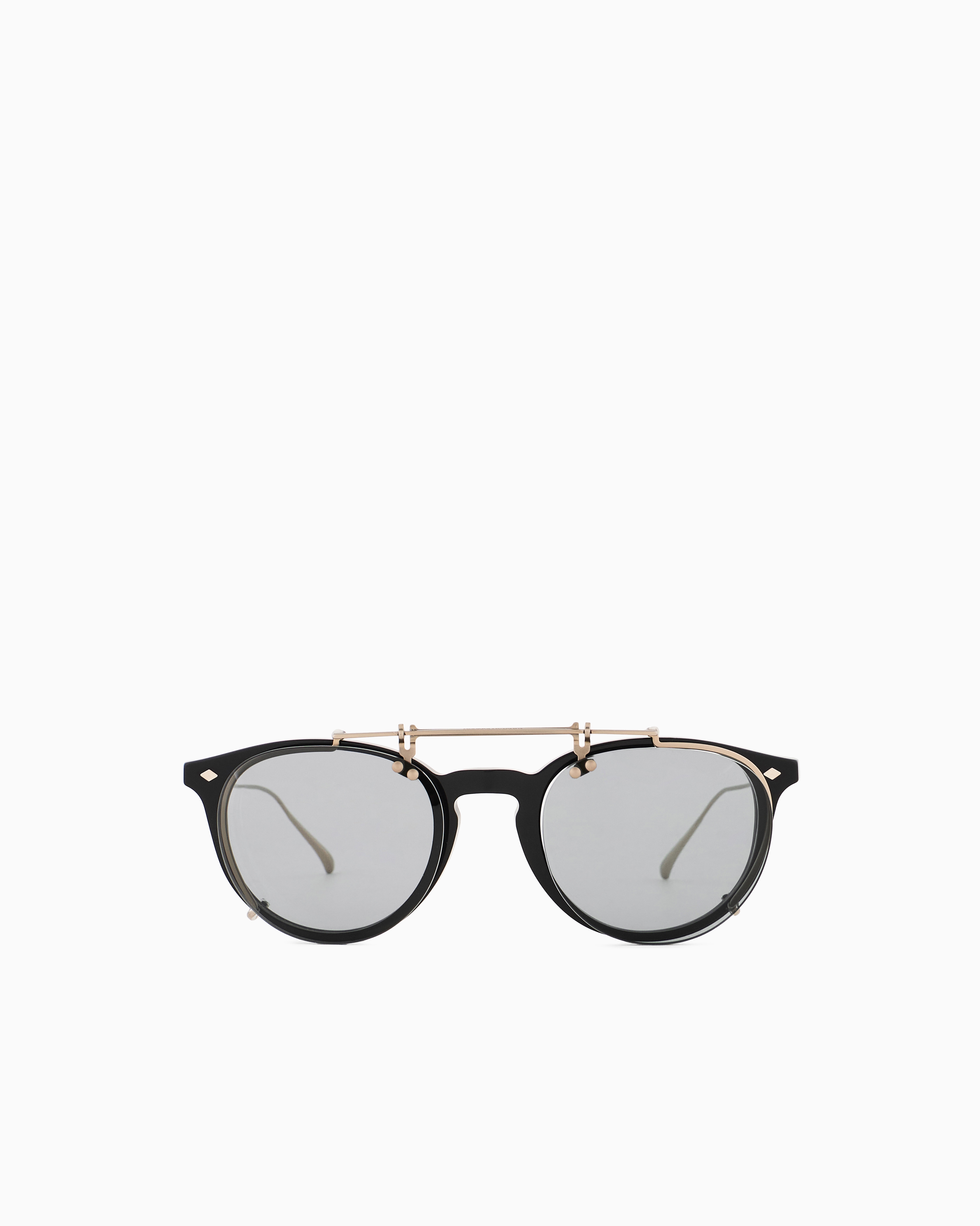 Giorgio Armani Men's Black ’S Panto Glasses Large