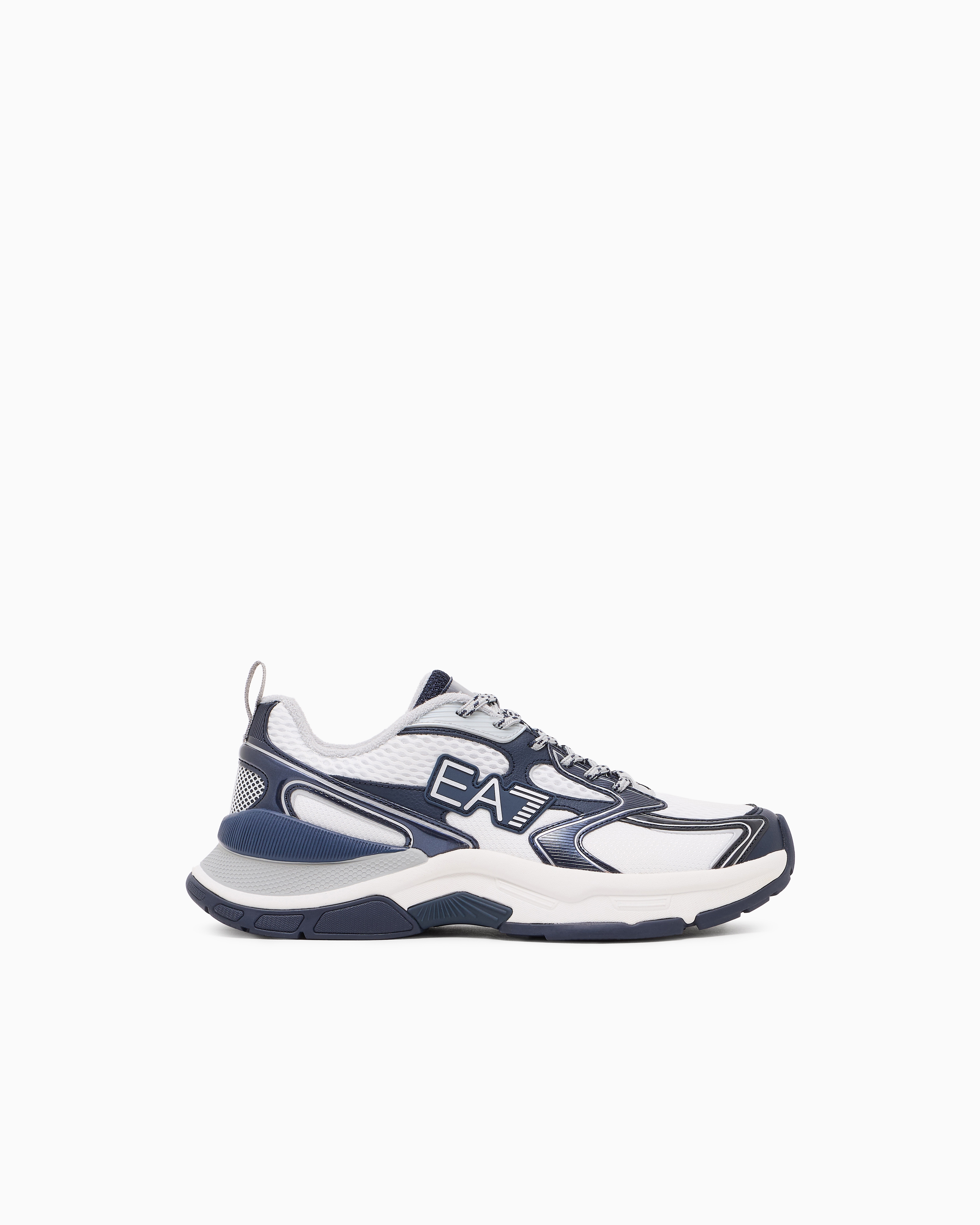 Ea7 Round Toe Low-top Sneakers In White