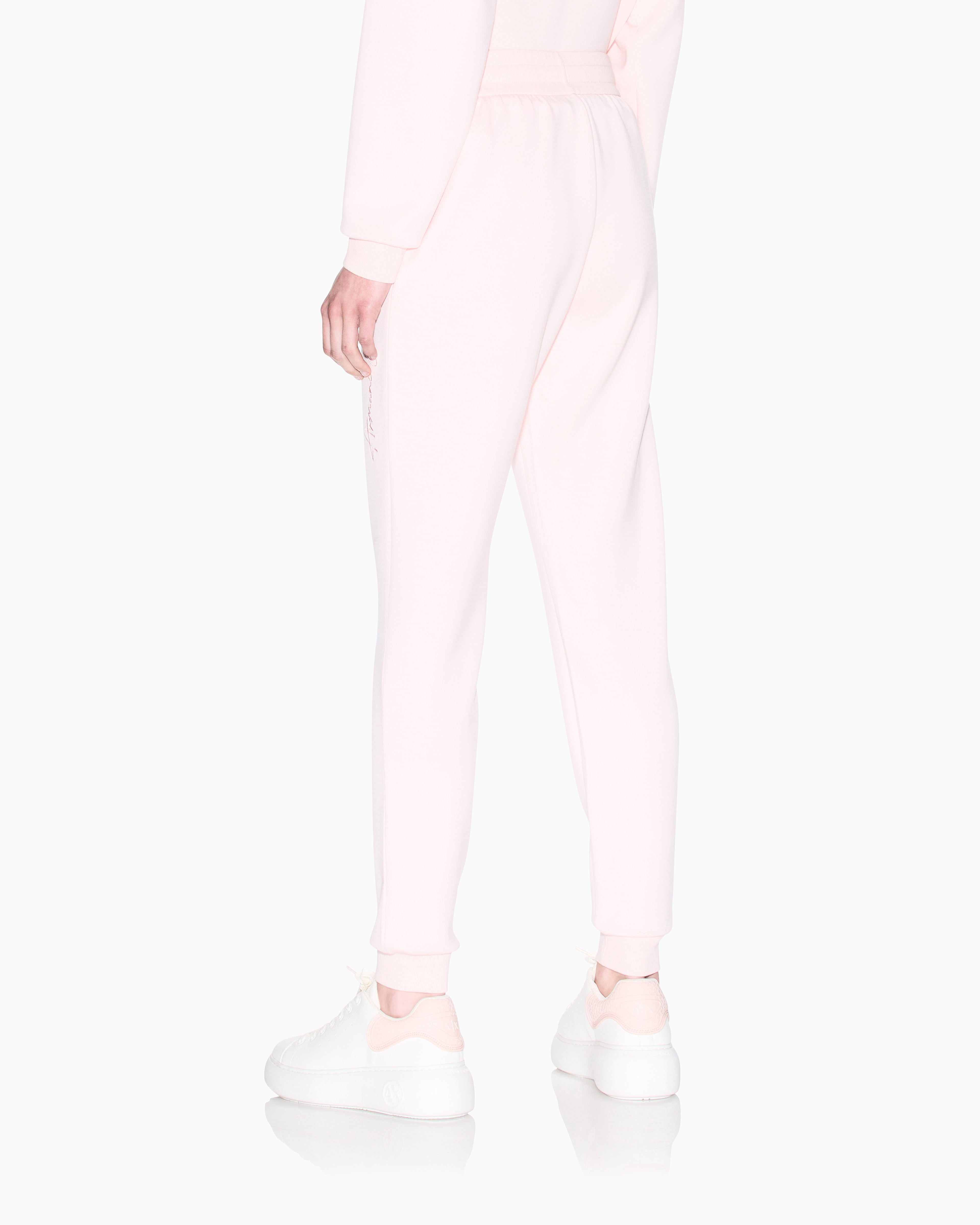 Armani Exchange - Scuba fabric jogger pants, Woman, Pink, Size: