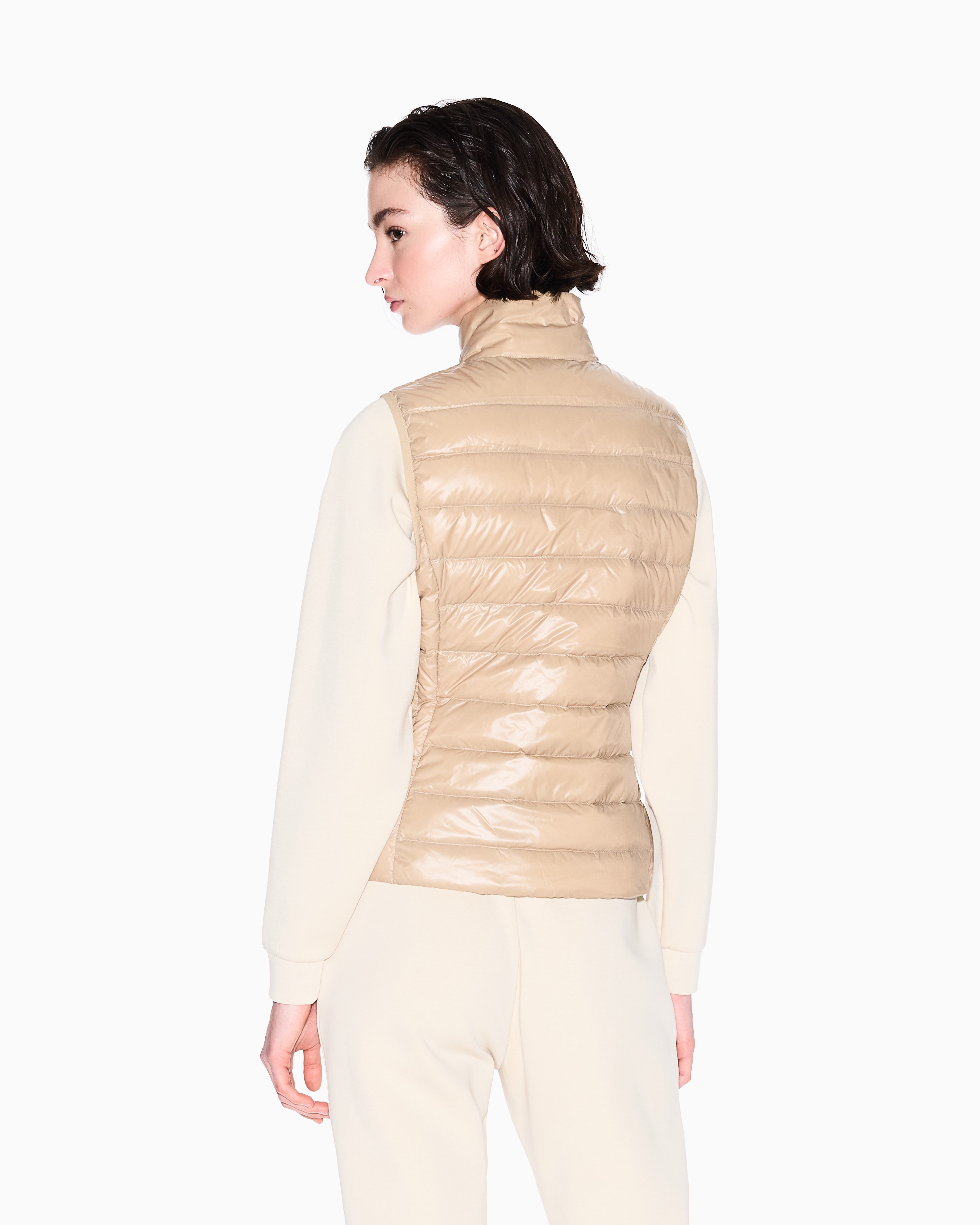 Armani Exchange - Sleeveless Padded Down Jacket, Woman, Camel, Size: