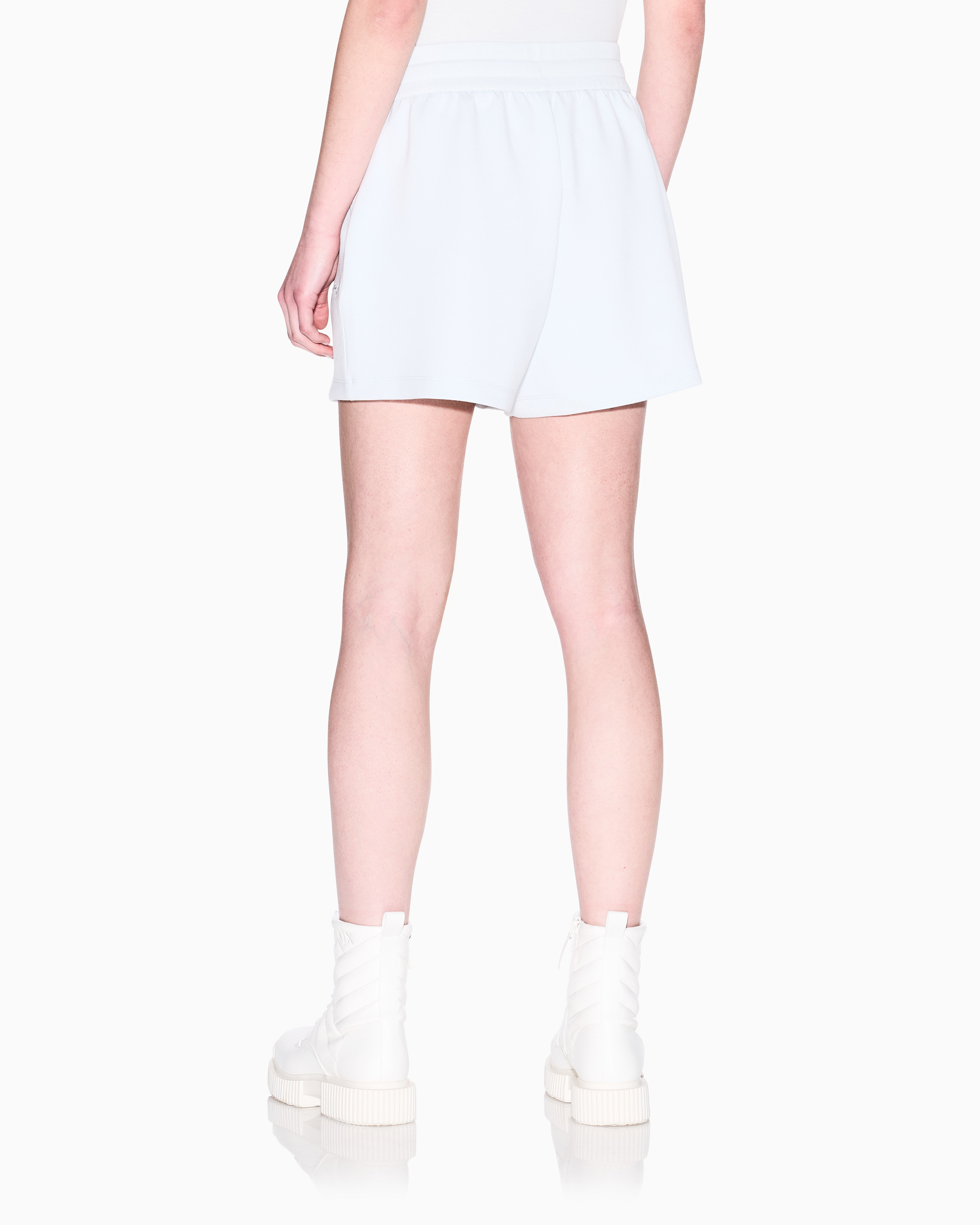 Armani Exchange Logo Sweatshirt Shorts In Light Blue