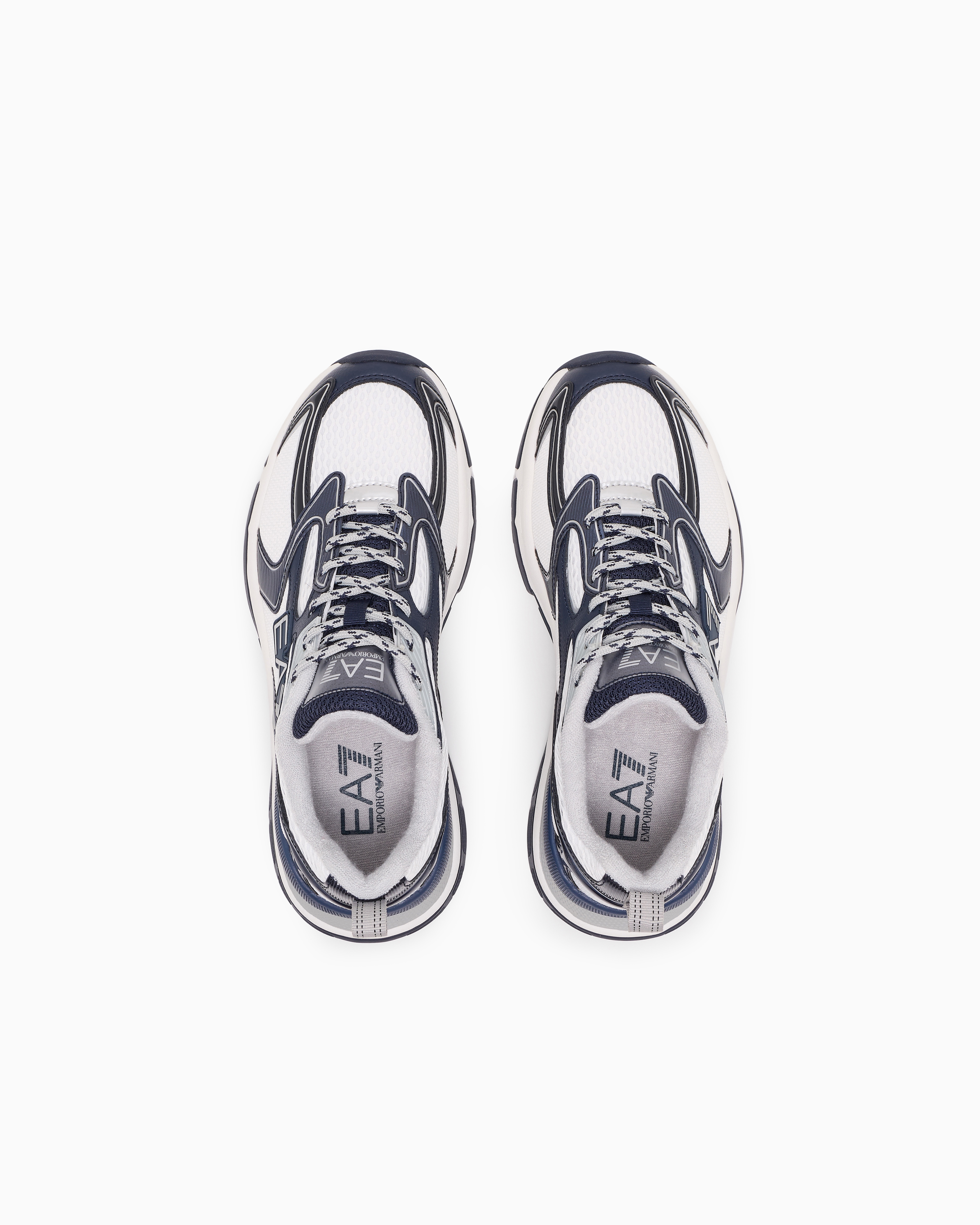 Ea7 Round Toe Low-top Sneakers In White