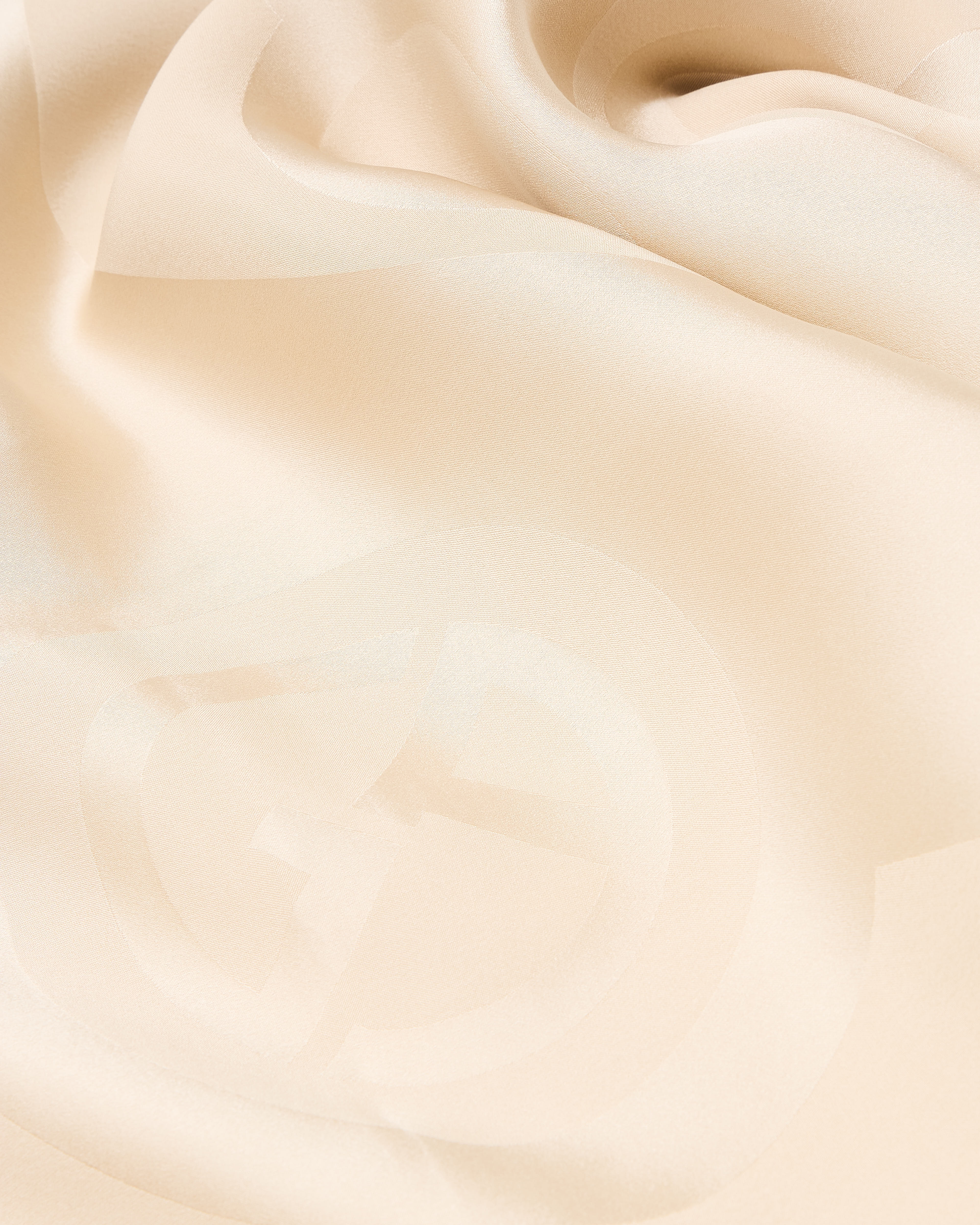 Giorgio Armani Silk Stole With Jacquard Logo In Beige