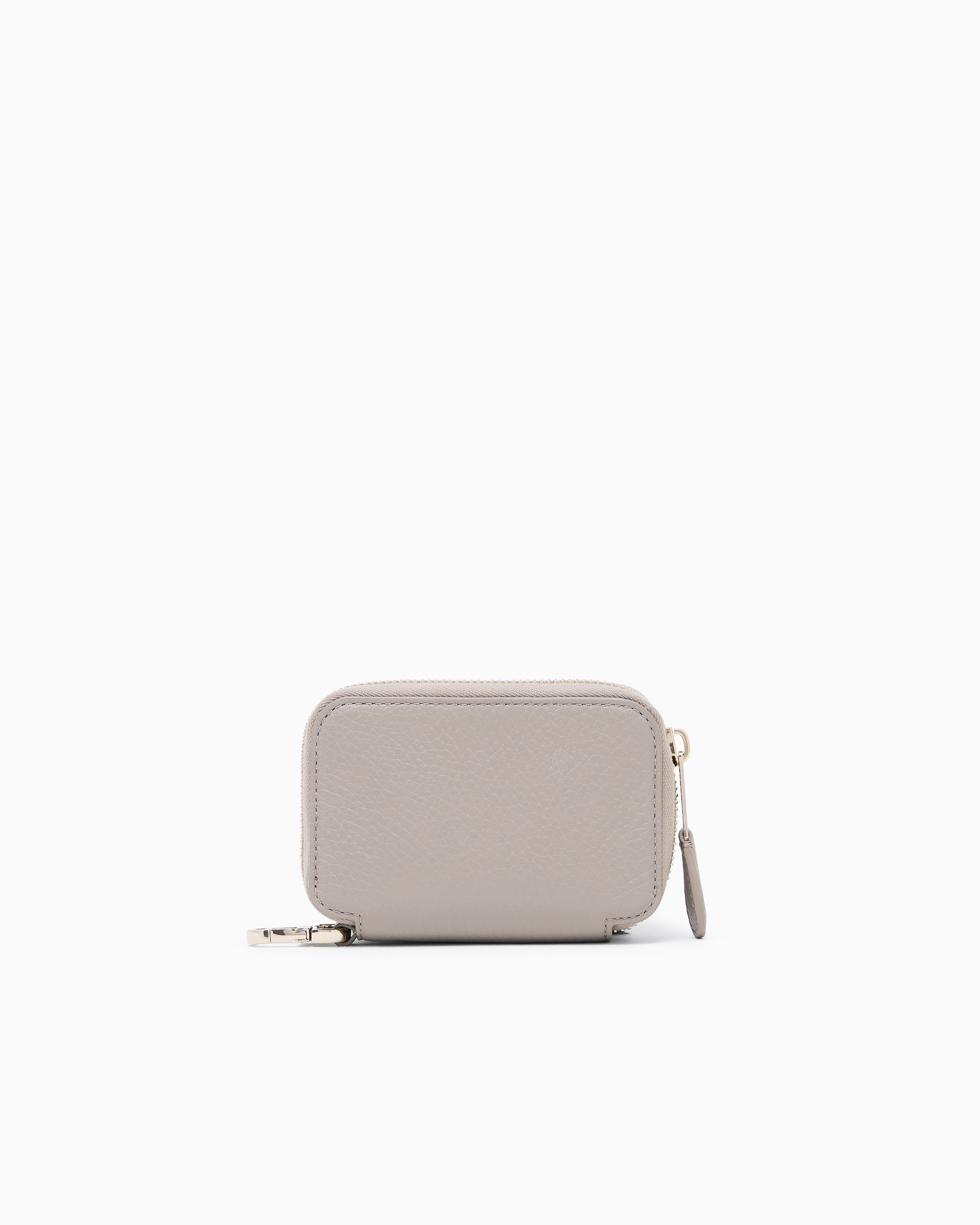 Giorgio Armani Leather Mini Wraparound-zip Wallet In Beige