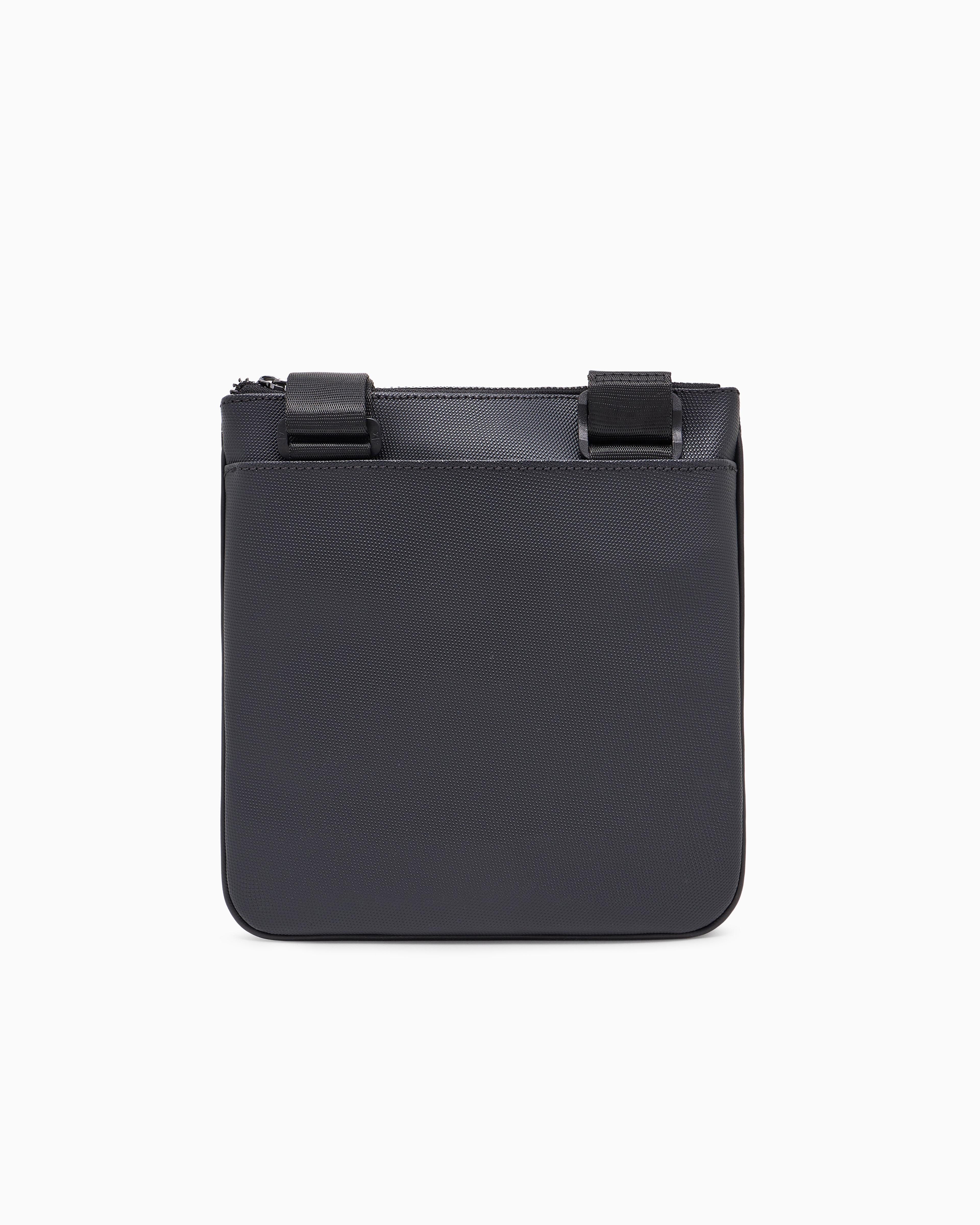 Armani Exchange Monogram And Stripe Flat Shoulder Bag In Navy Blue