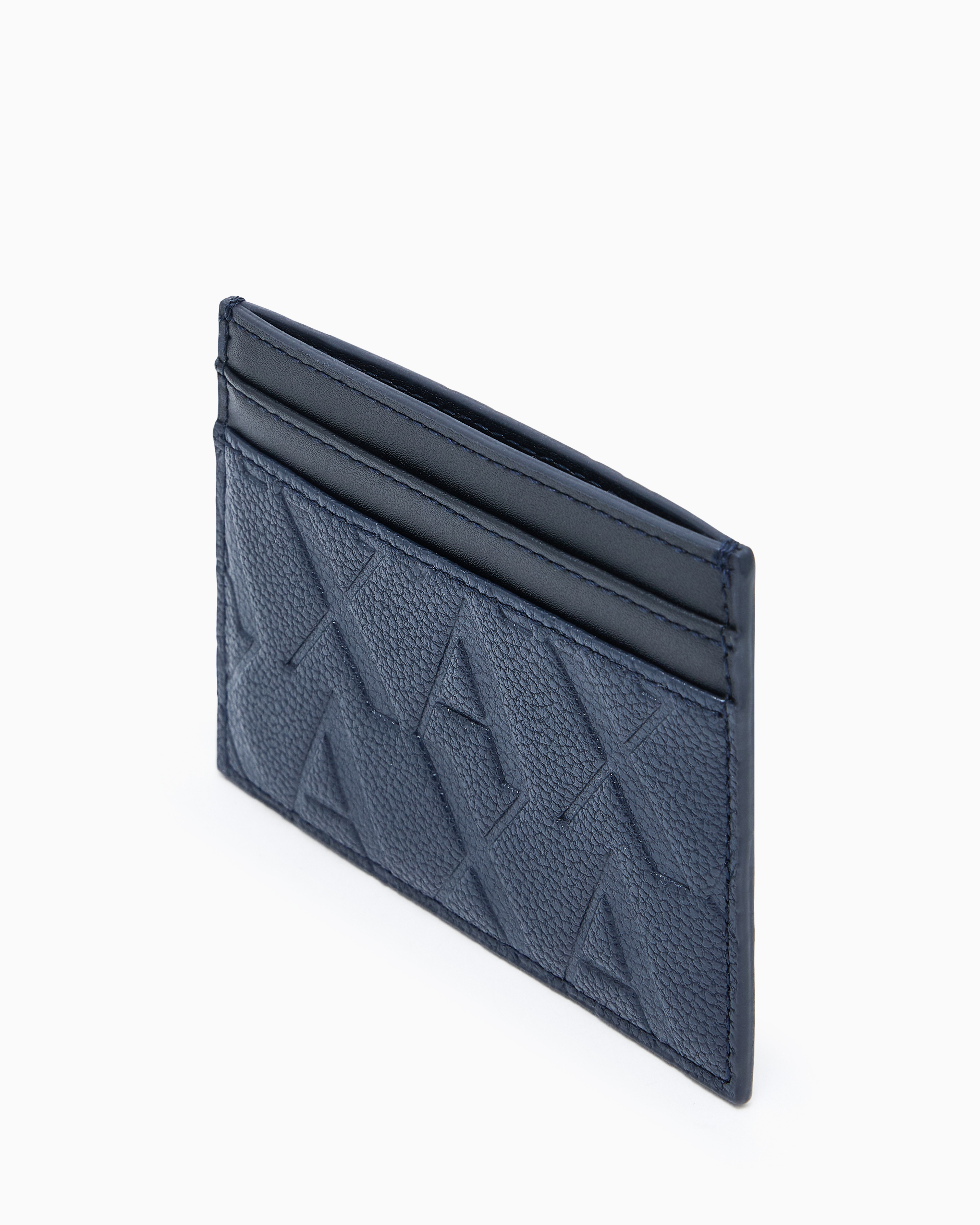 Armani Exchange Asv Card Holder With Money Clip In Navy Blue
