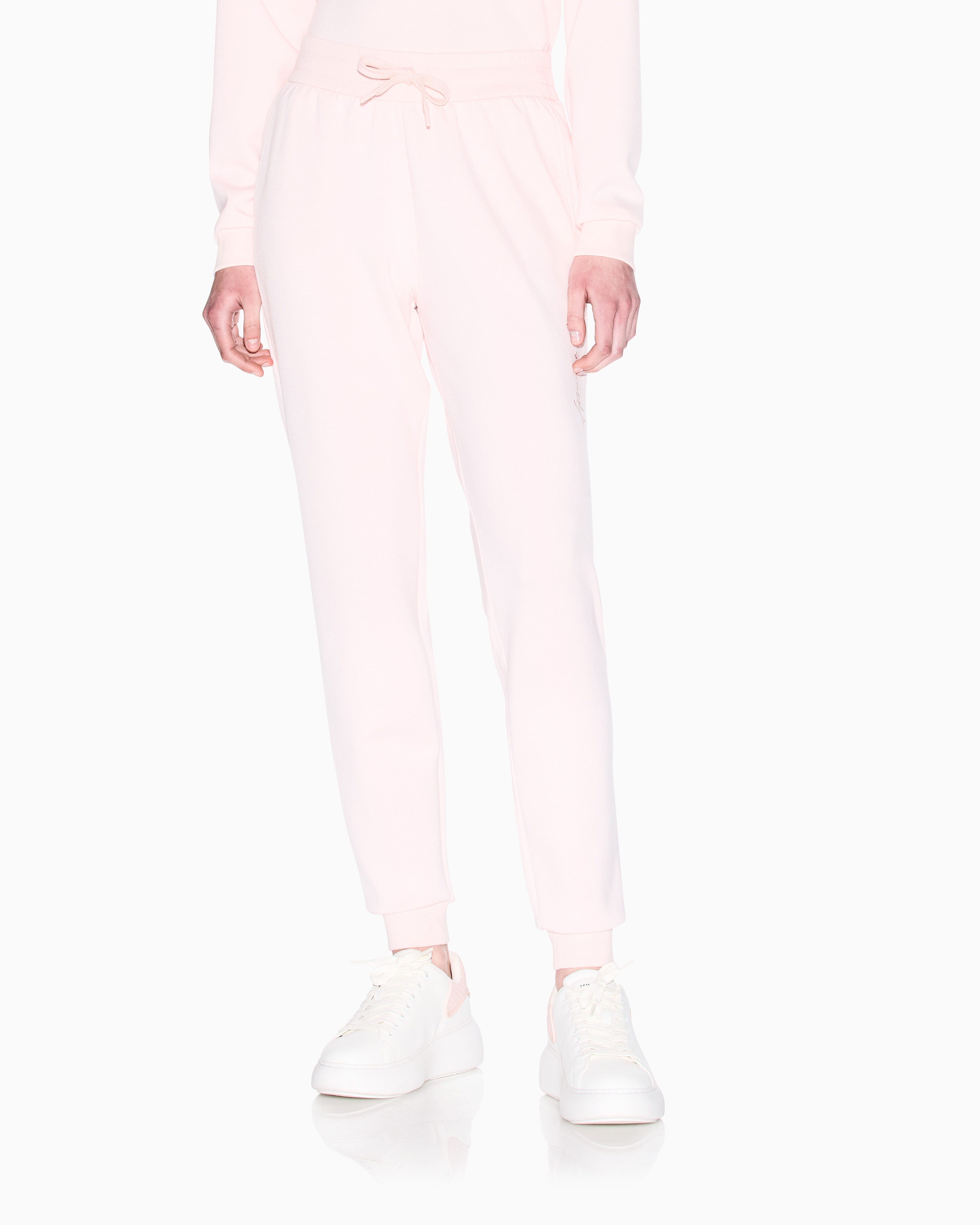 Armani Exchange - Scuba fabric jogger pants, Woman, Pink, Size: