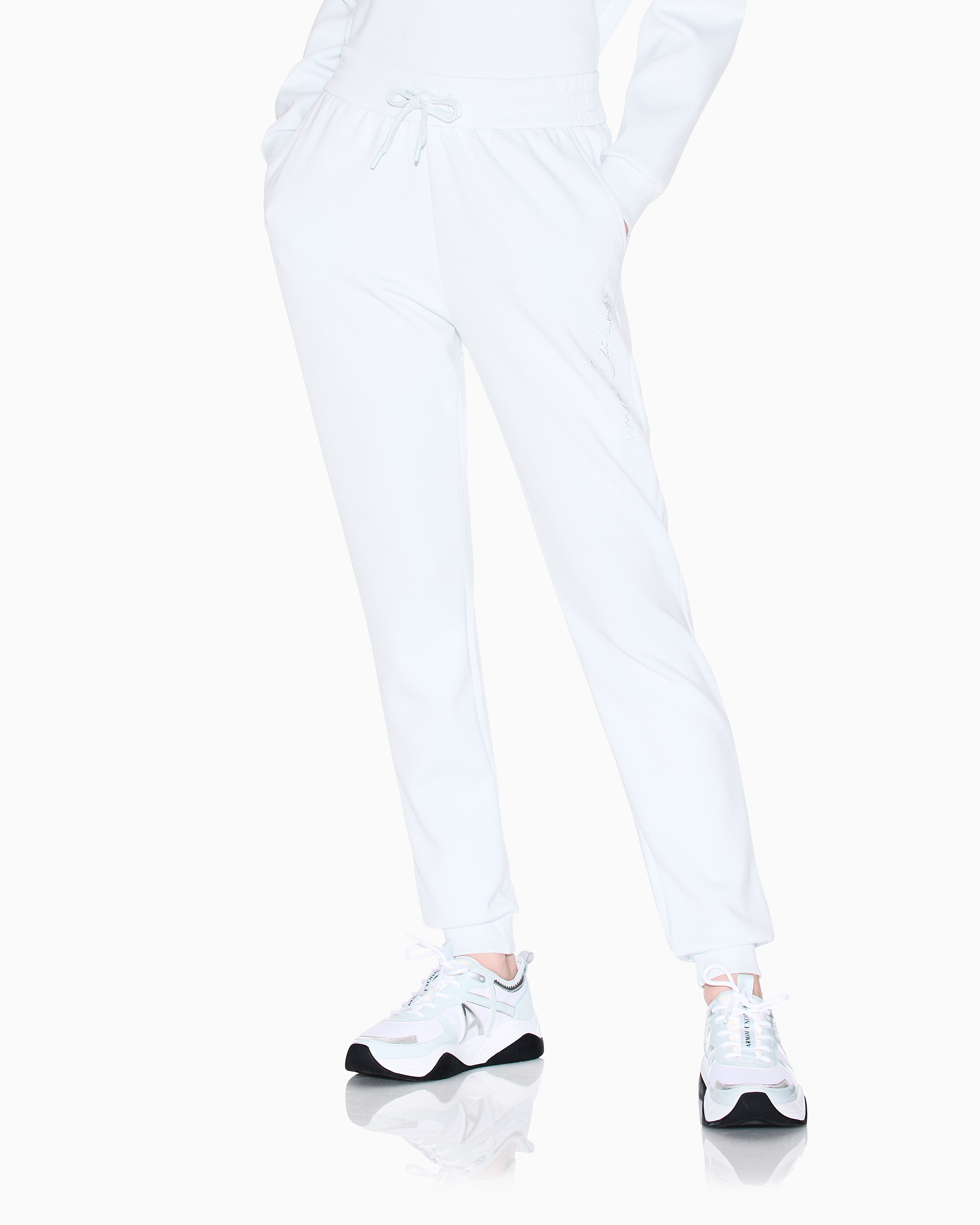 Armani Exchange Scuba Fabric Jogger Pants In Blue