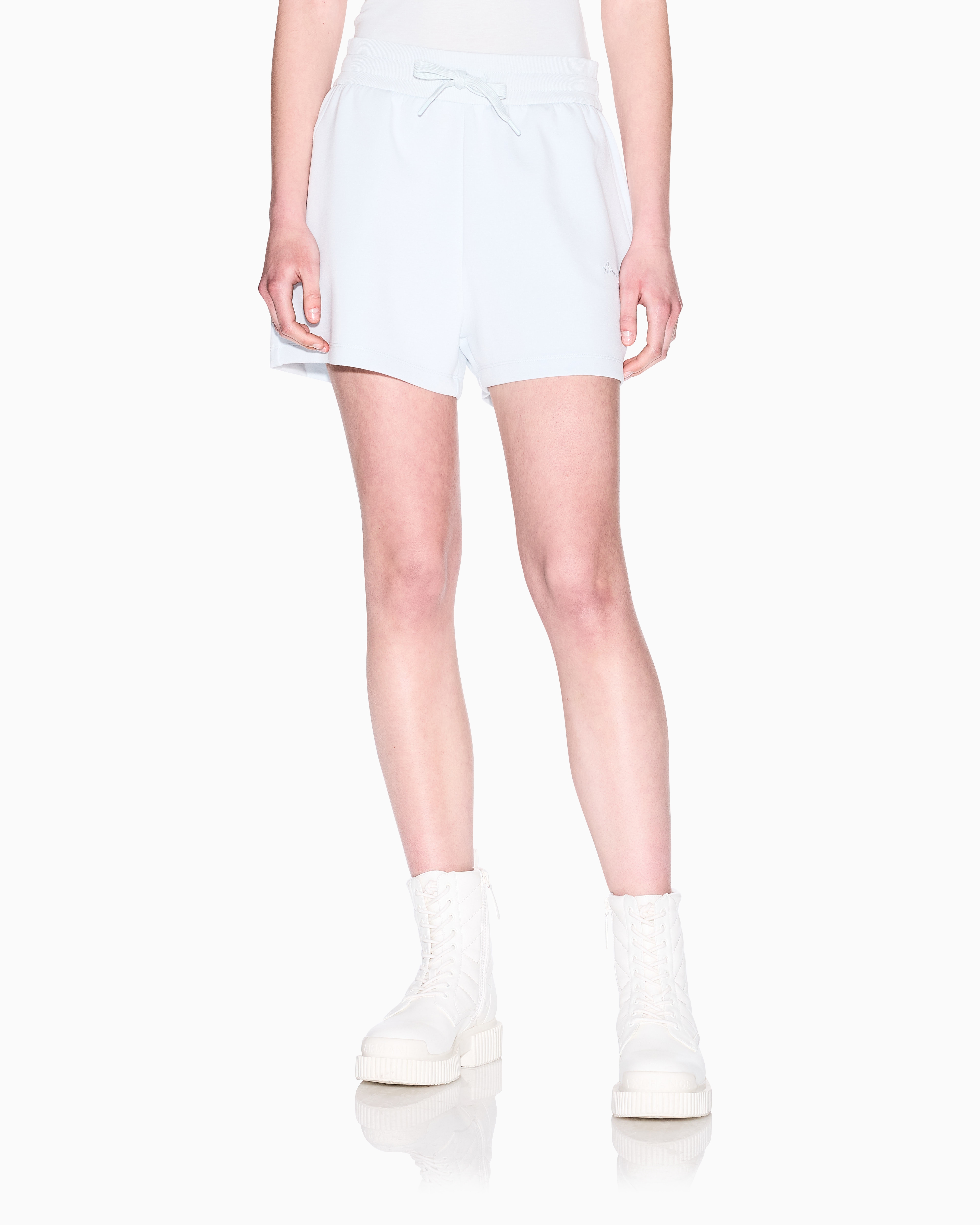 Armani Exchange Logo Sweatshirt Shorts In Light Blue