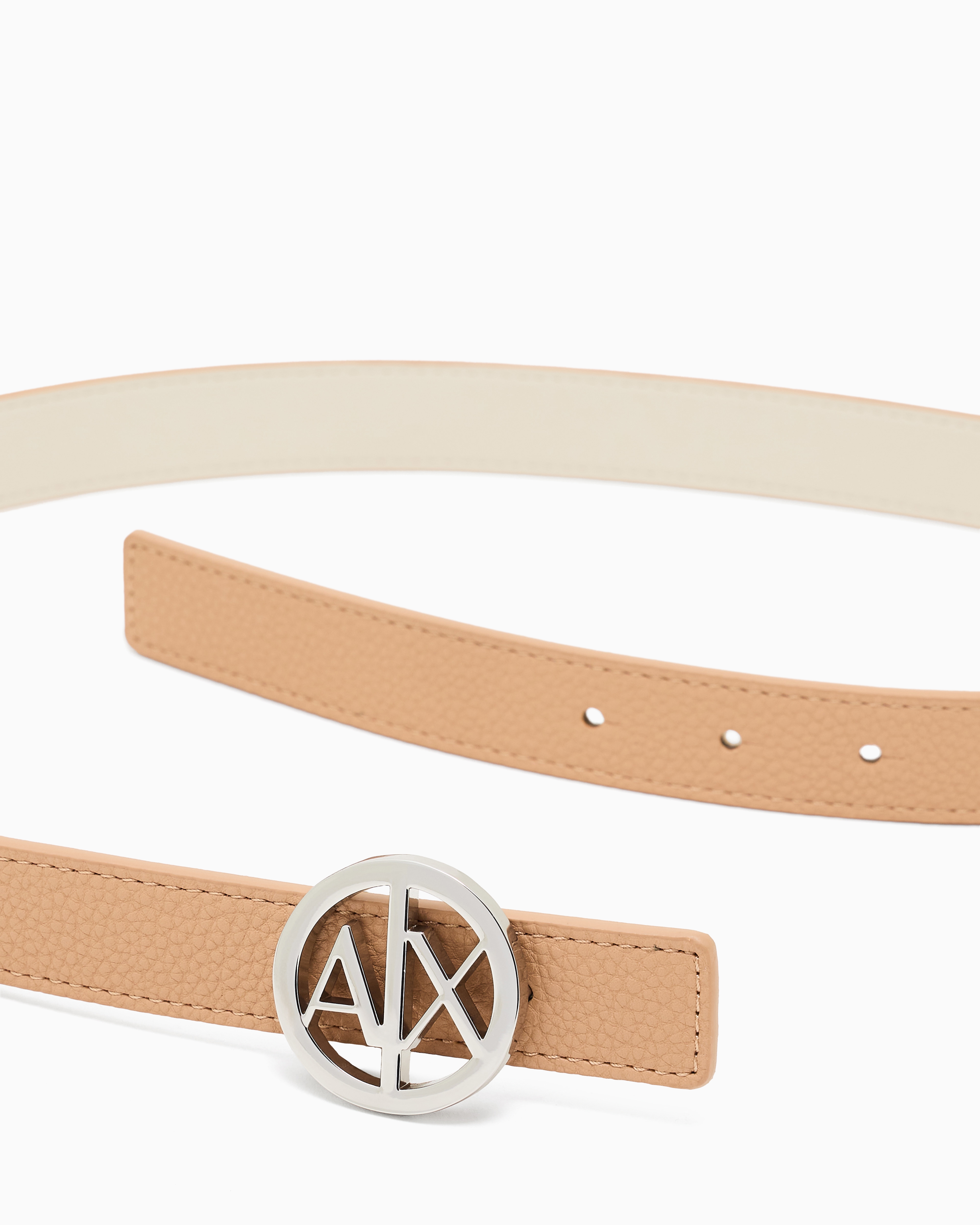 Armani Exchange - Logo buckle belt, Woman, Camel, Size: