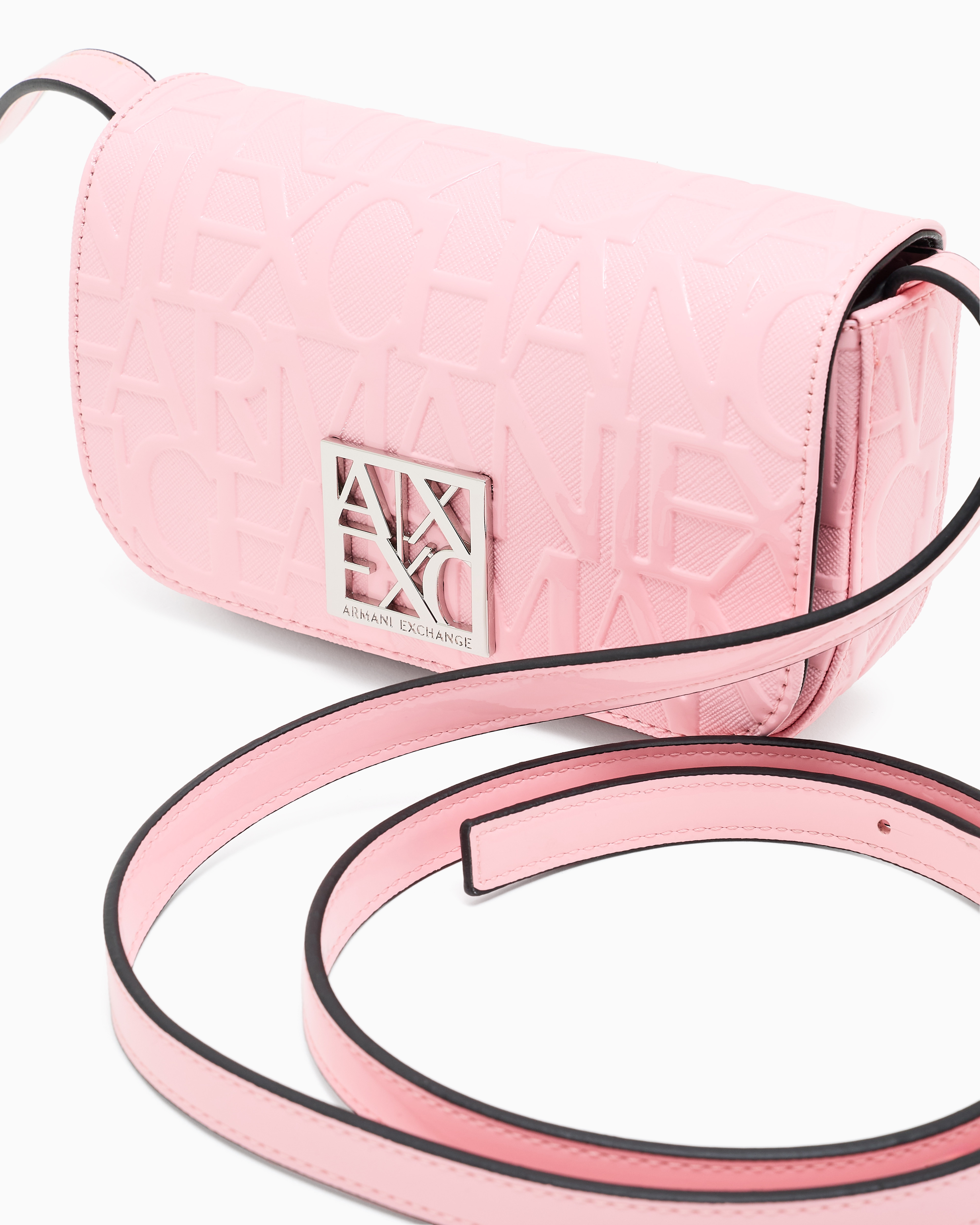 Armani Exchange Crossbody Bag With Logo In Pink