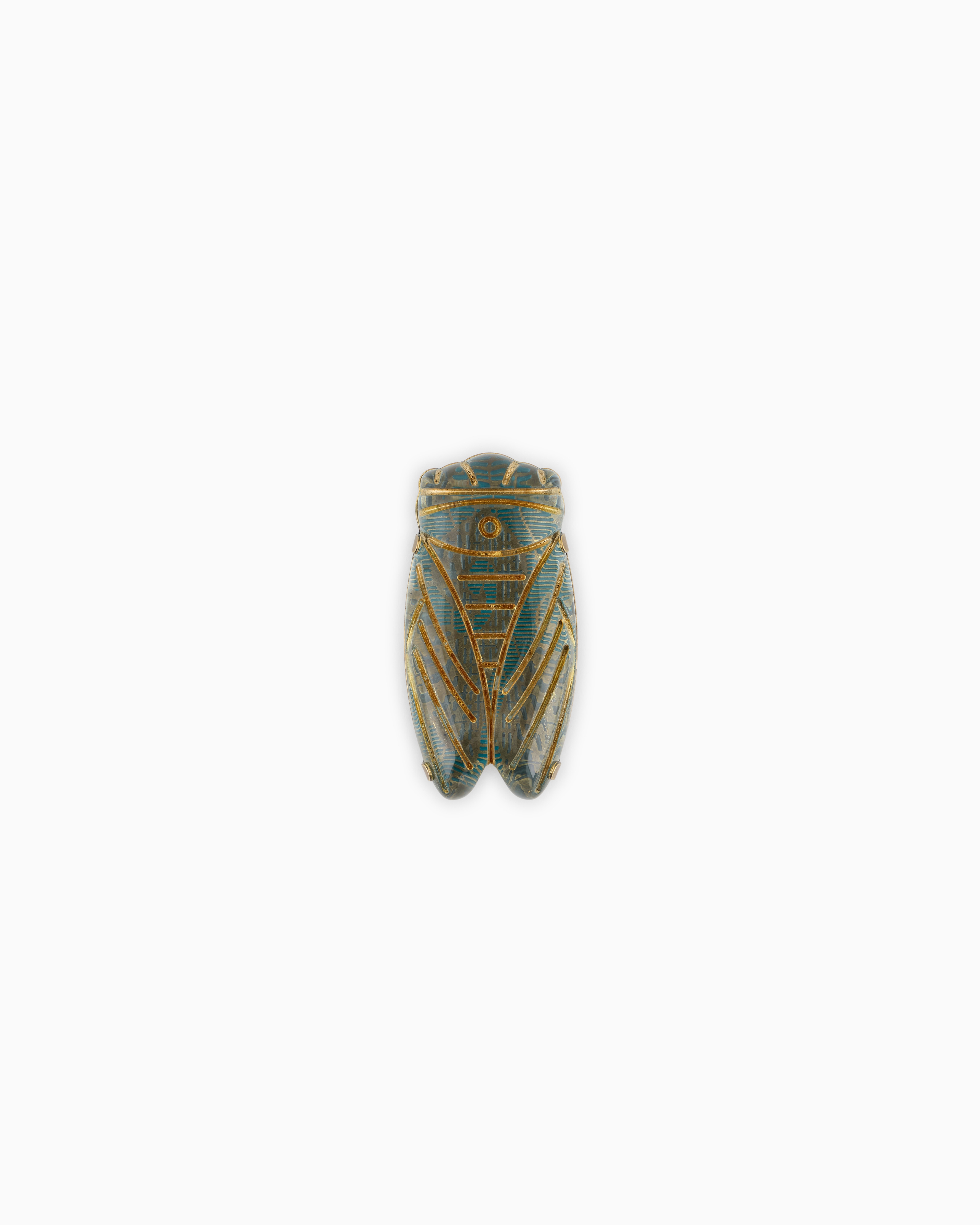 Enamelled brass brooch | Giorgio Armani