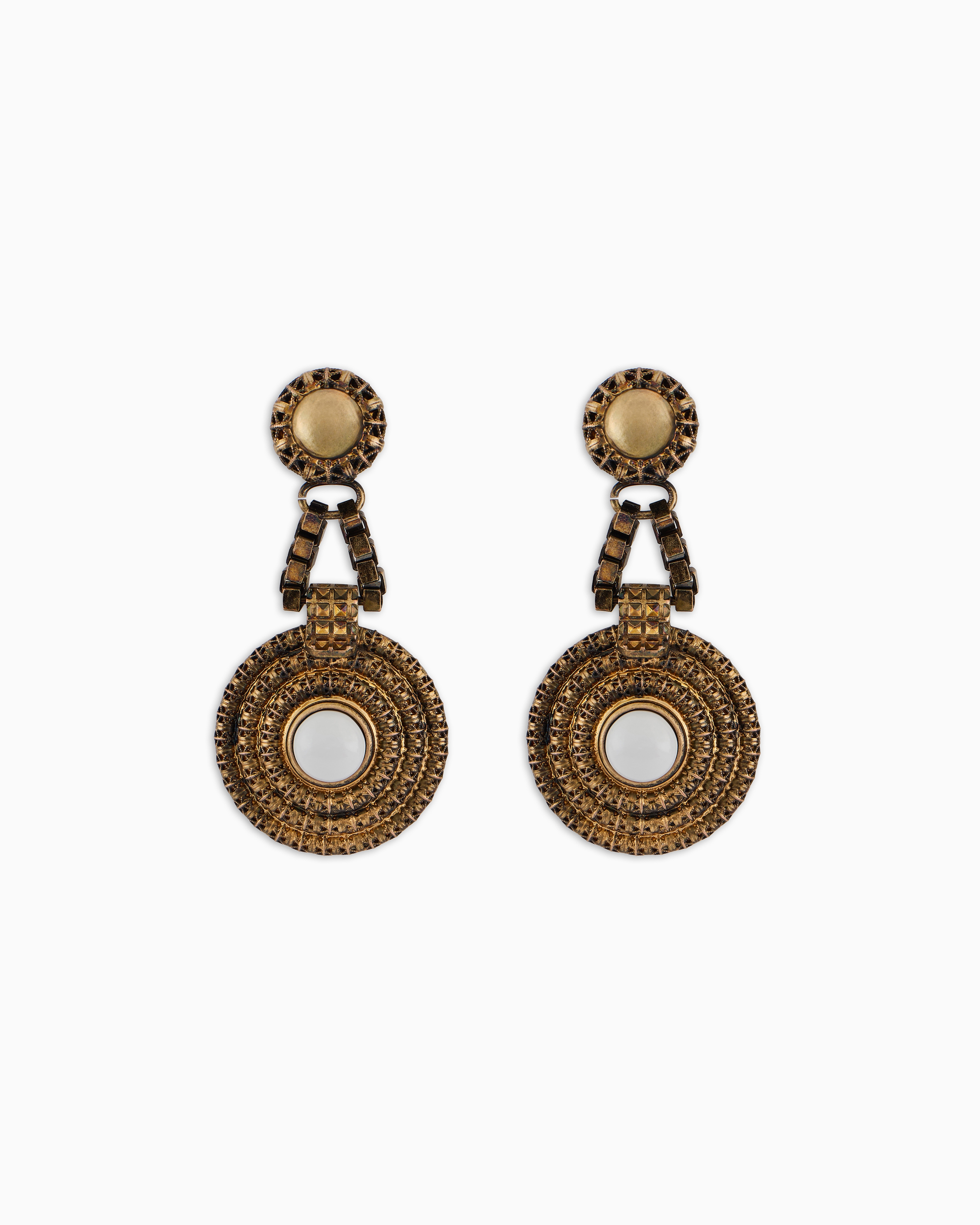 Giorgio Armani Bronze Clip-on Pedant Earrings
