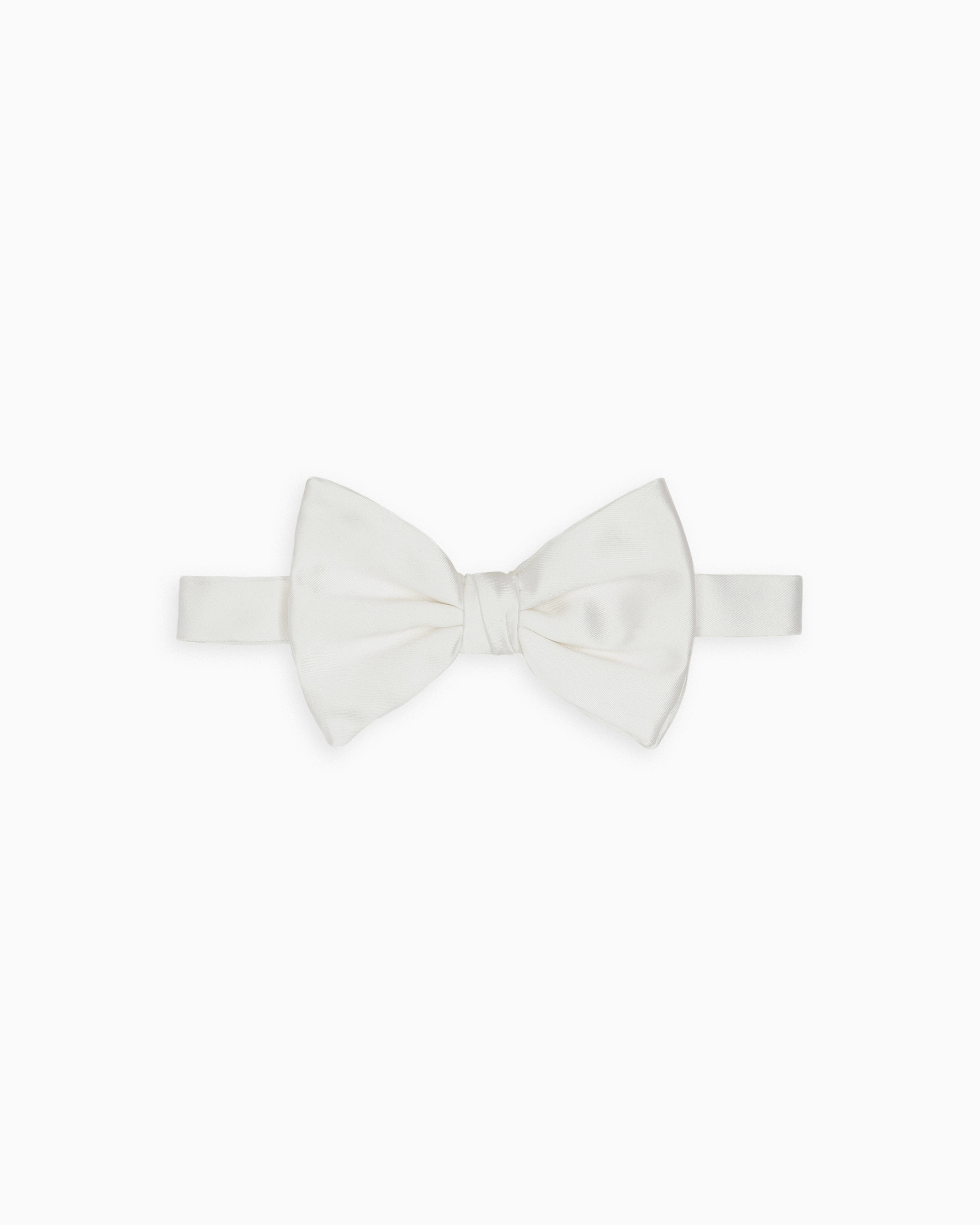 Giorgio Armani Large, Pure Silk Knotted Bow Tie In White