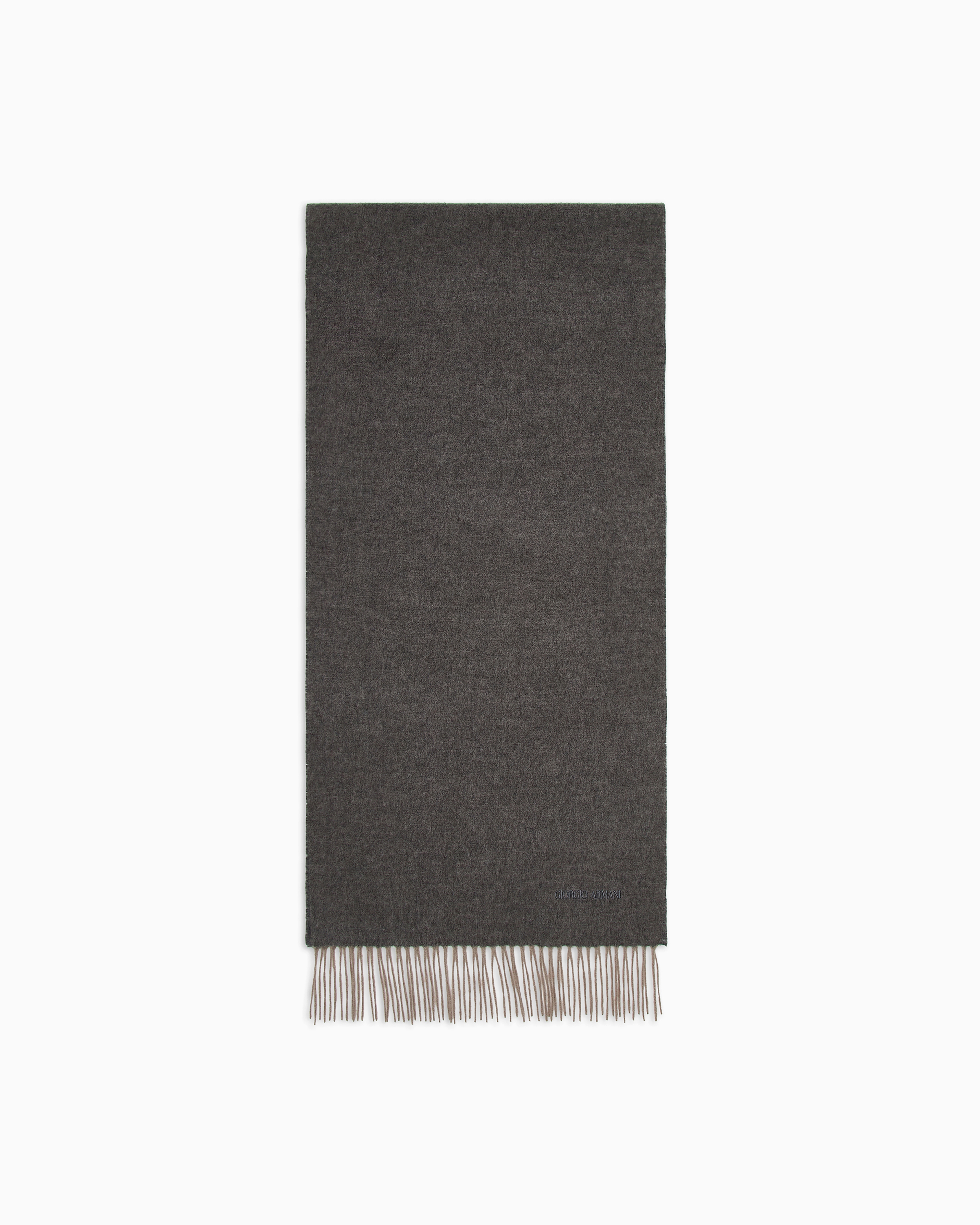 Cashmere scarf with embroidered logo | Giorgio Armani