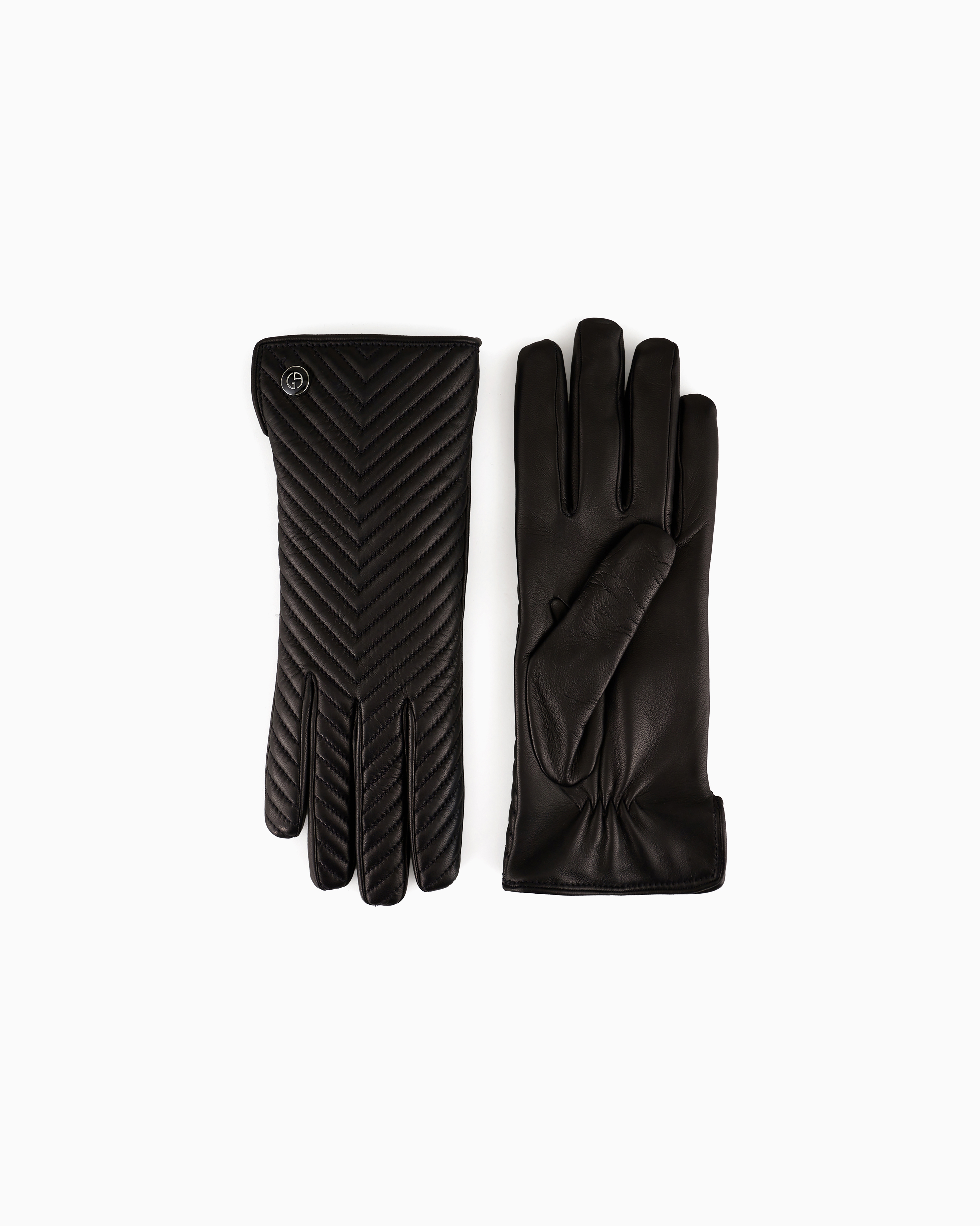 EMPORIO ARMANI 90s レザーグローブ フリース ロゴ glove Emporio Armani Gloves with an application in the shape of a
